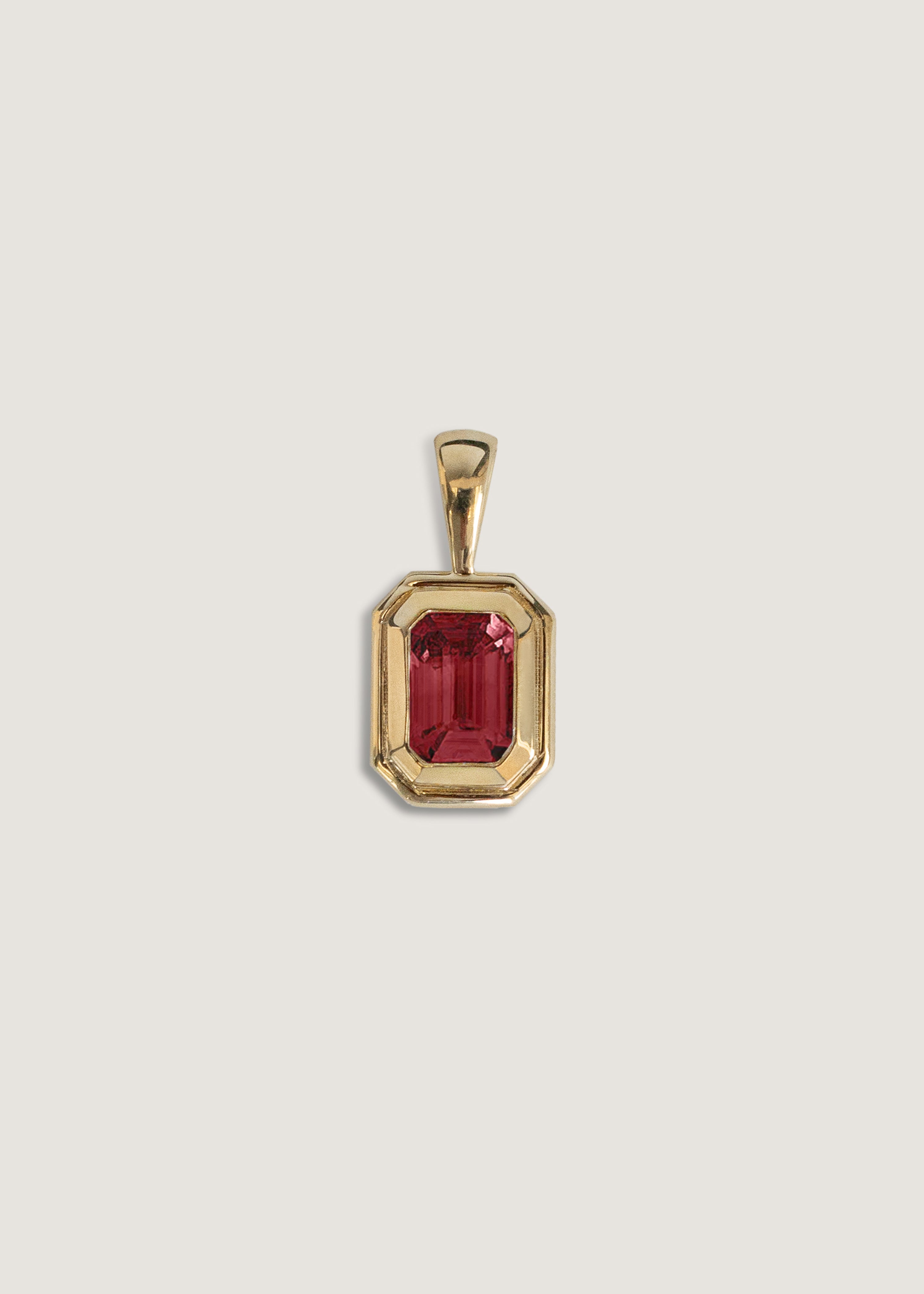alt="Brooklyn Baguette Pendant Ruby"