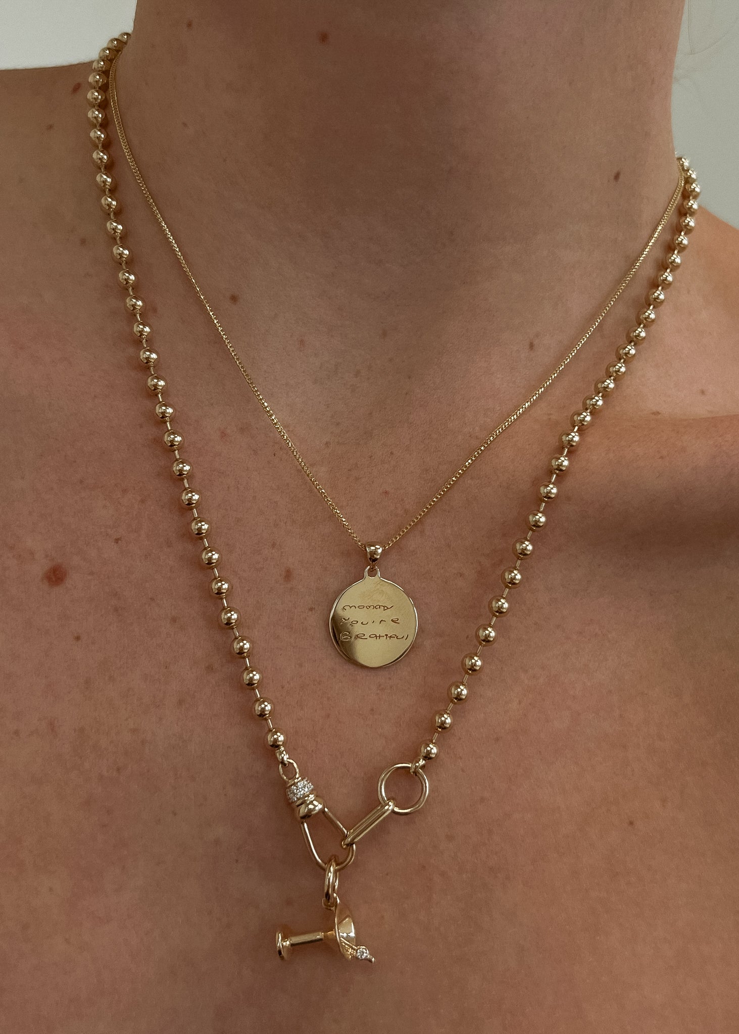 Pavé Ball Chain Necklace Diamond