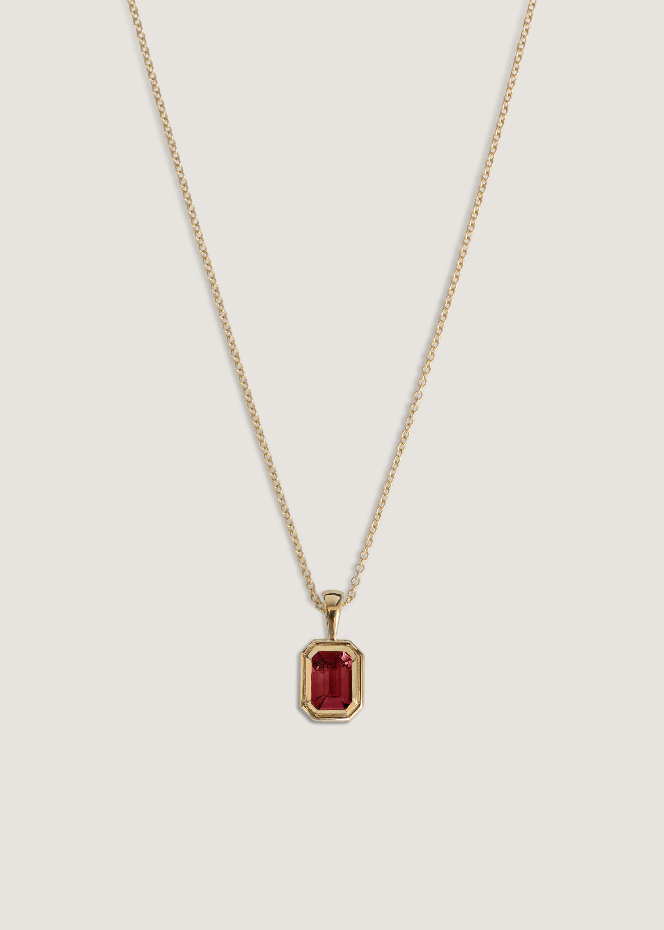alt="Brooklyn Baguette Pendant Ruby"