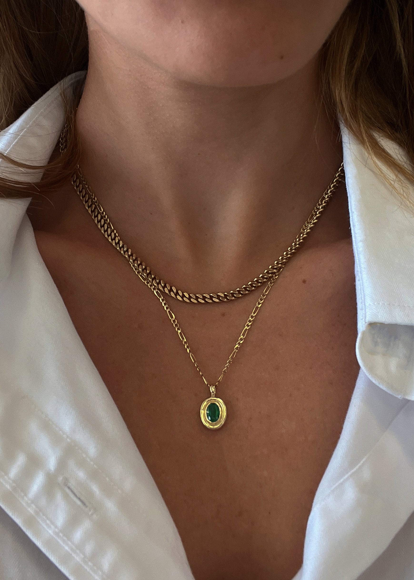 Jardin Oval Pendant Emerald