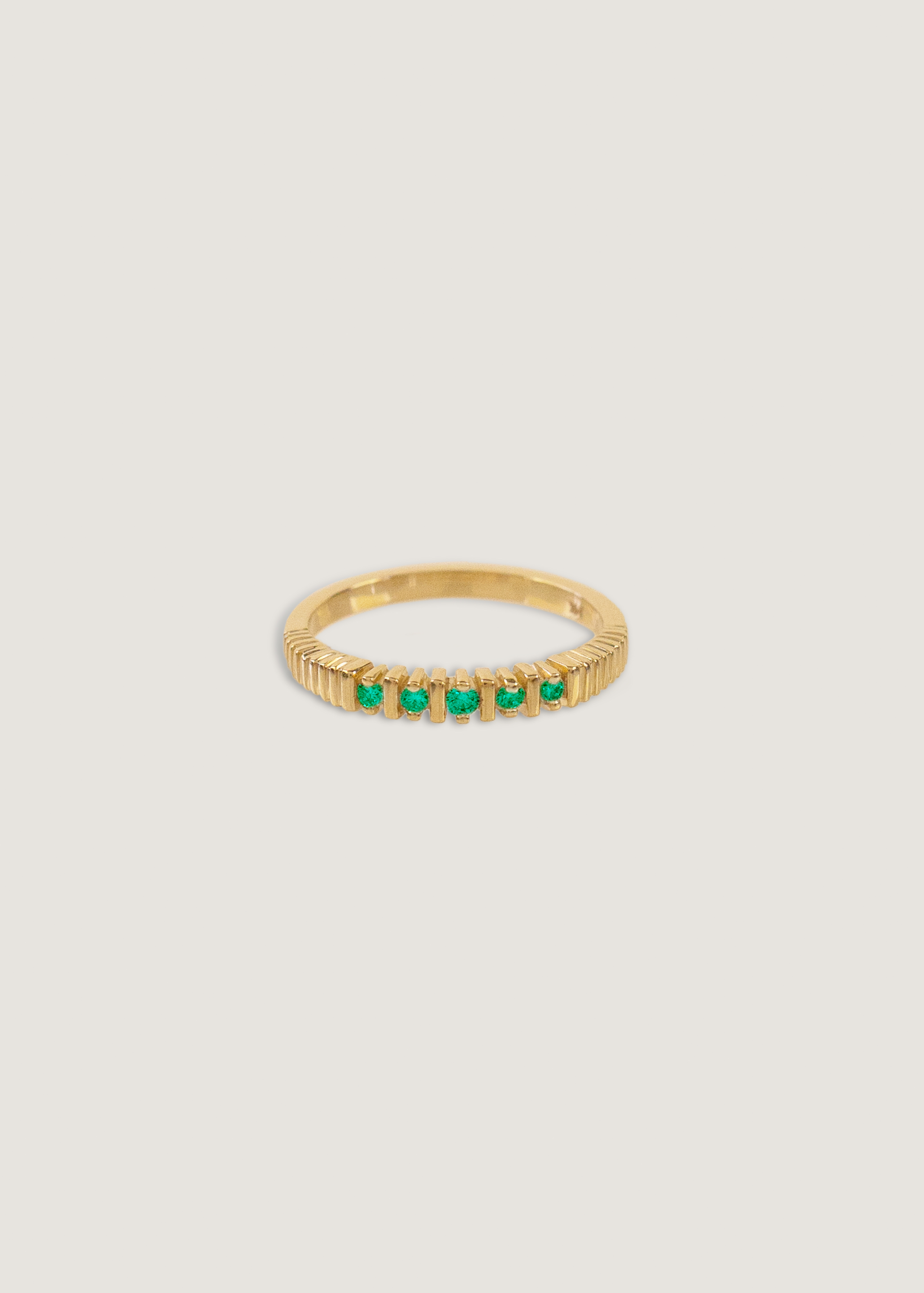 Solis Ribbed Emerald Ring
