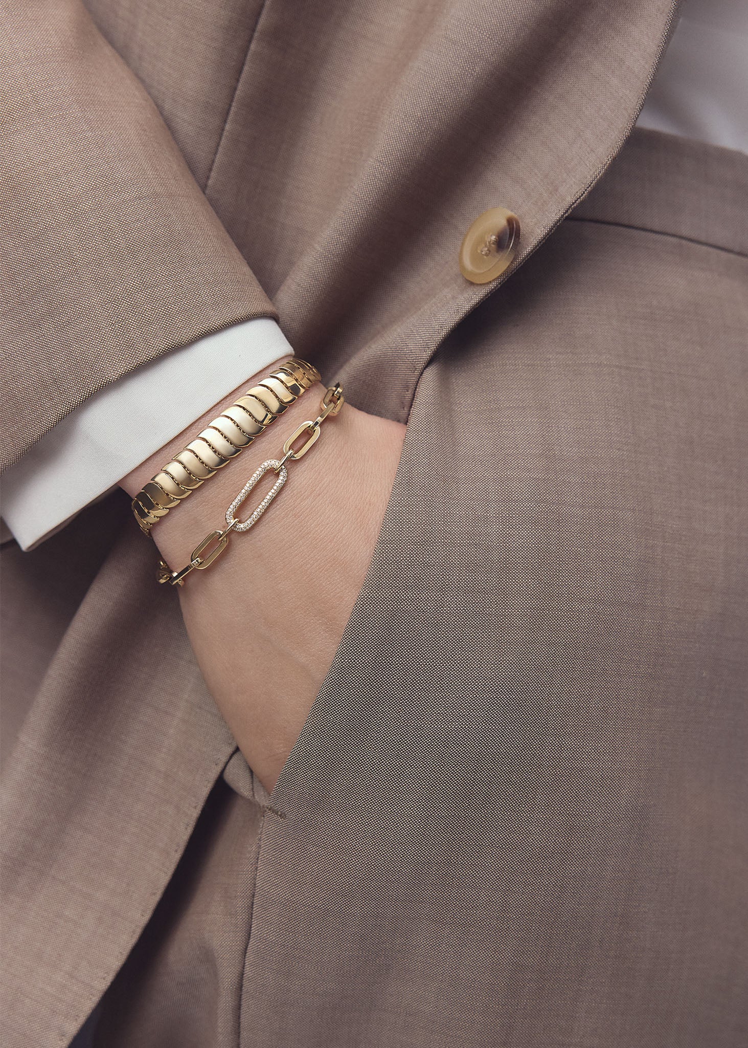 Bold Pavé Diamond Link Chain Bracelet