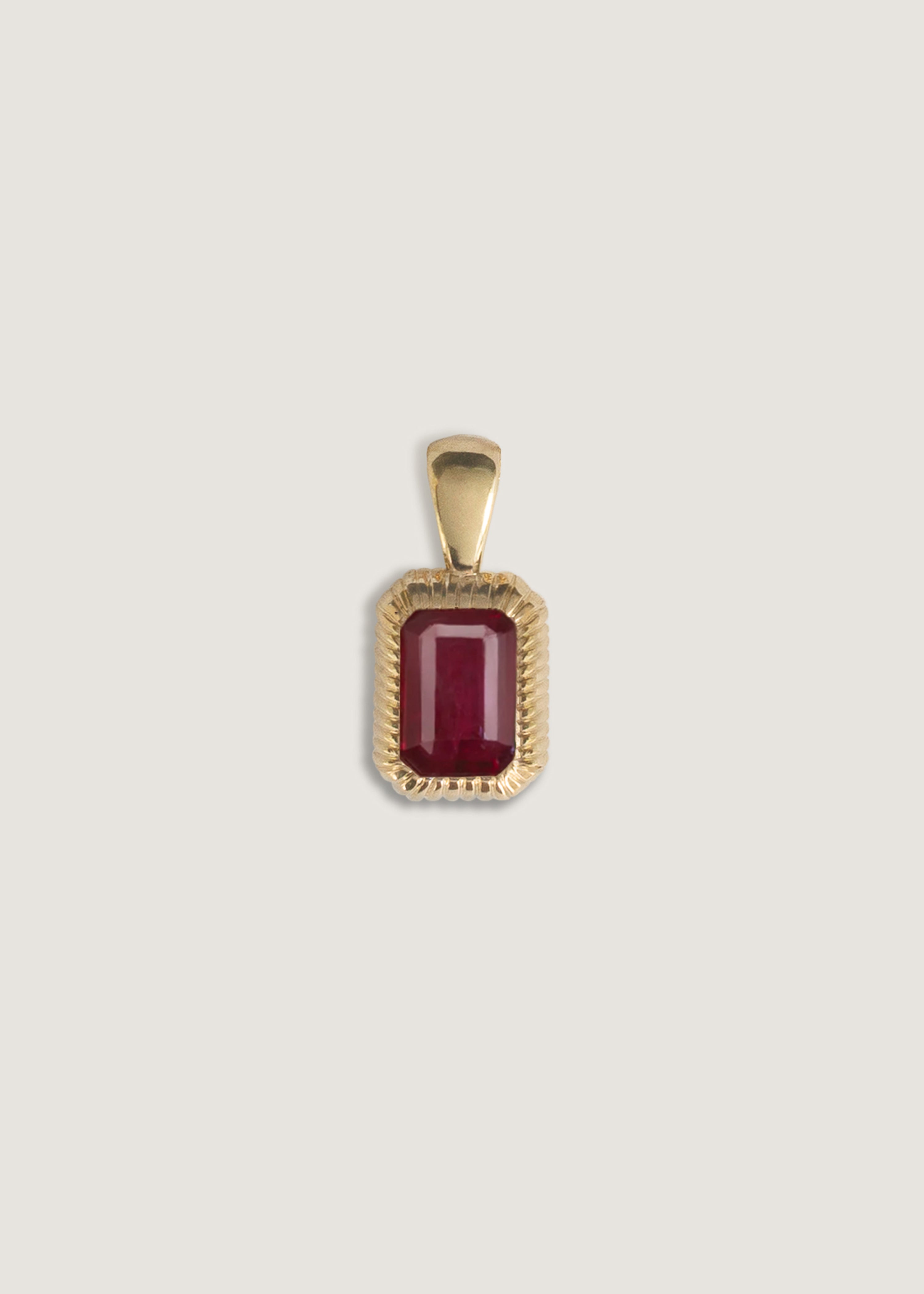 alt="Lyra Baguette Pendant Ruby"