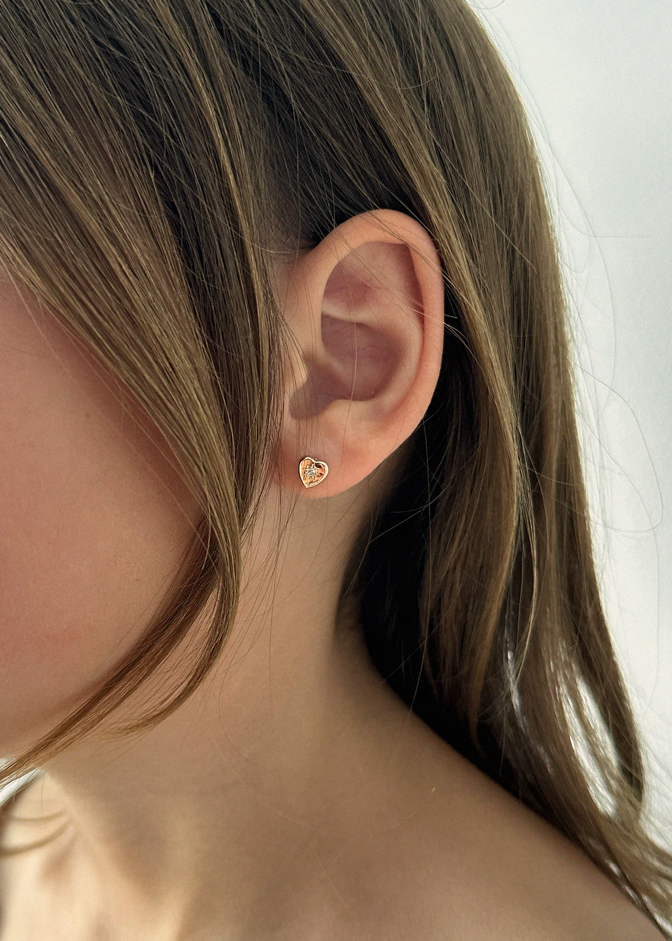 Bébé Heart Stud Earrings Diamond