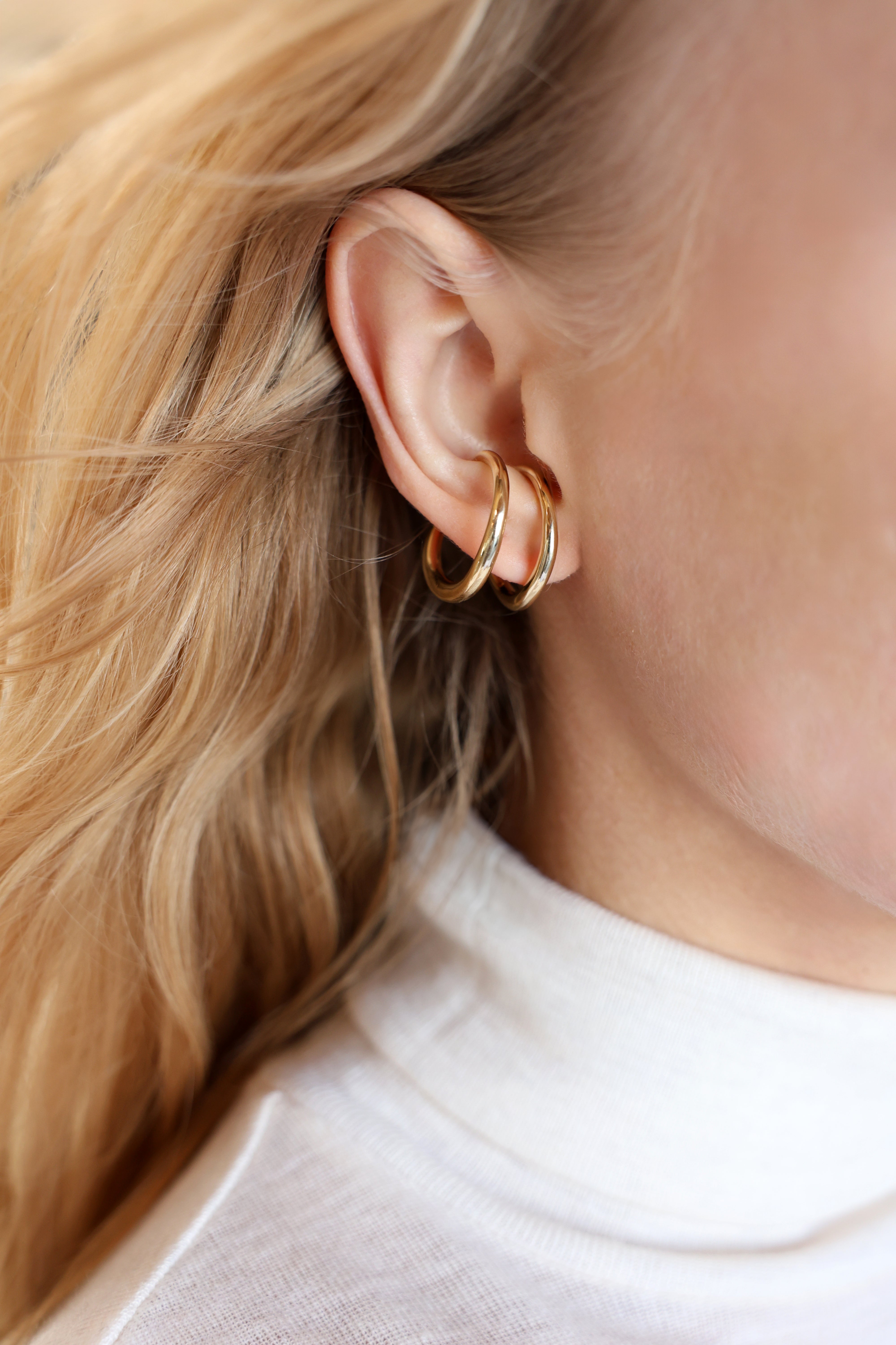 Lena Double Passage Sculptural Ring/Ear Cuff Gold