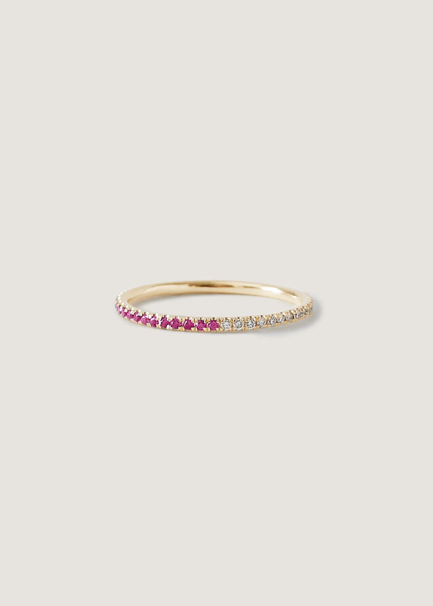 Two In One Pavé Birthstone Ring Pink Tourmaline