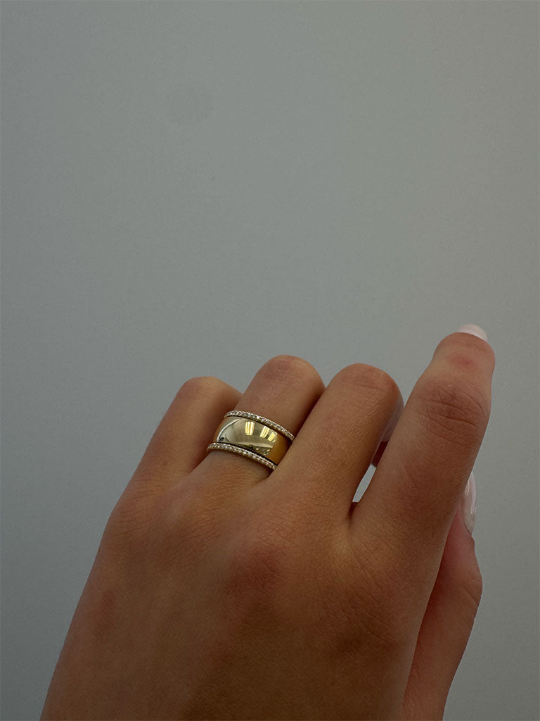 Dahlia Double Pavé Ring 1.2mm Diamond