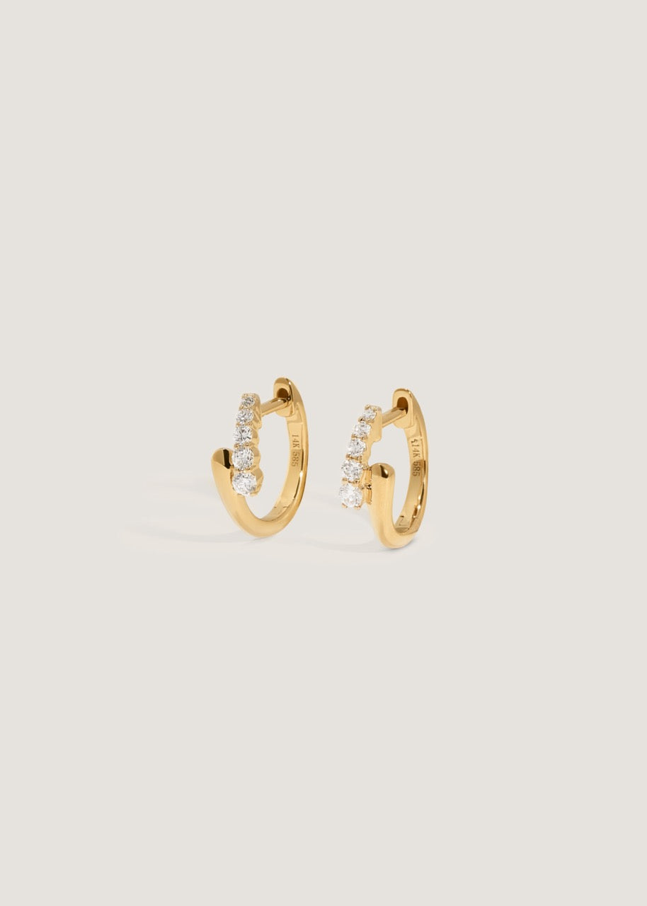 Diamond Wrap Around Huggie Earrings