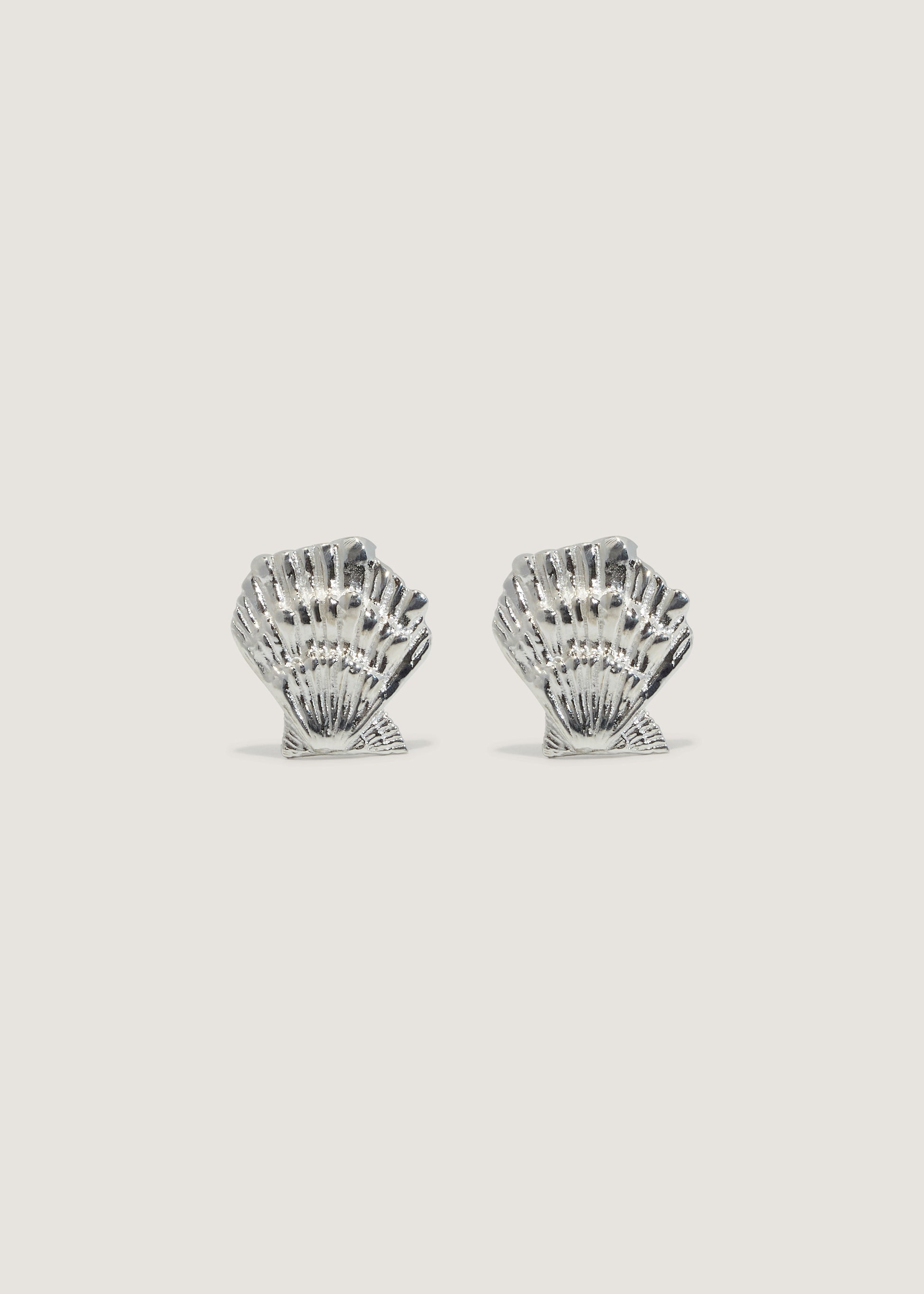 Shell Stud Earrings Silver