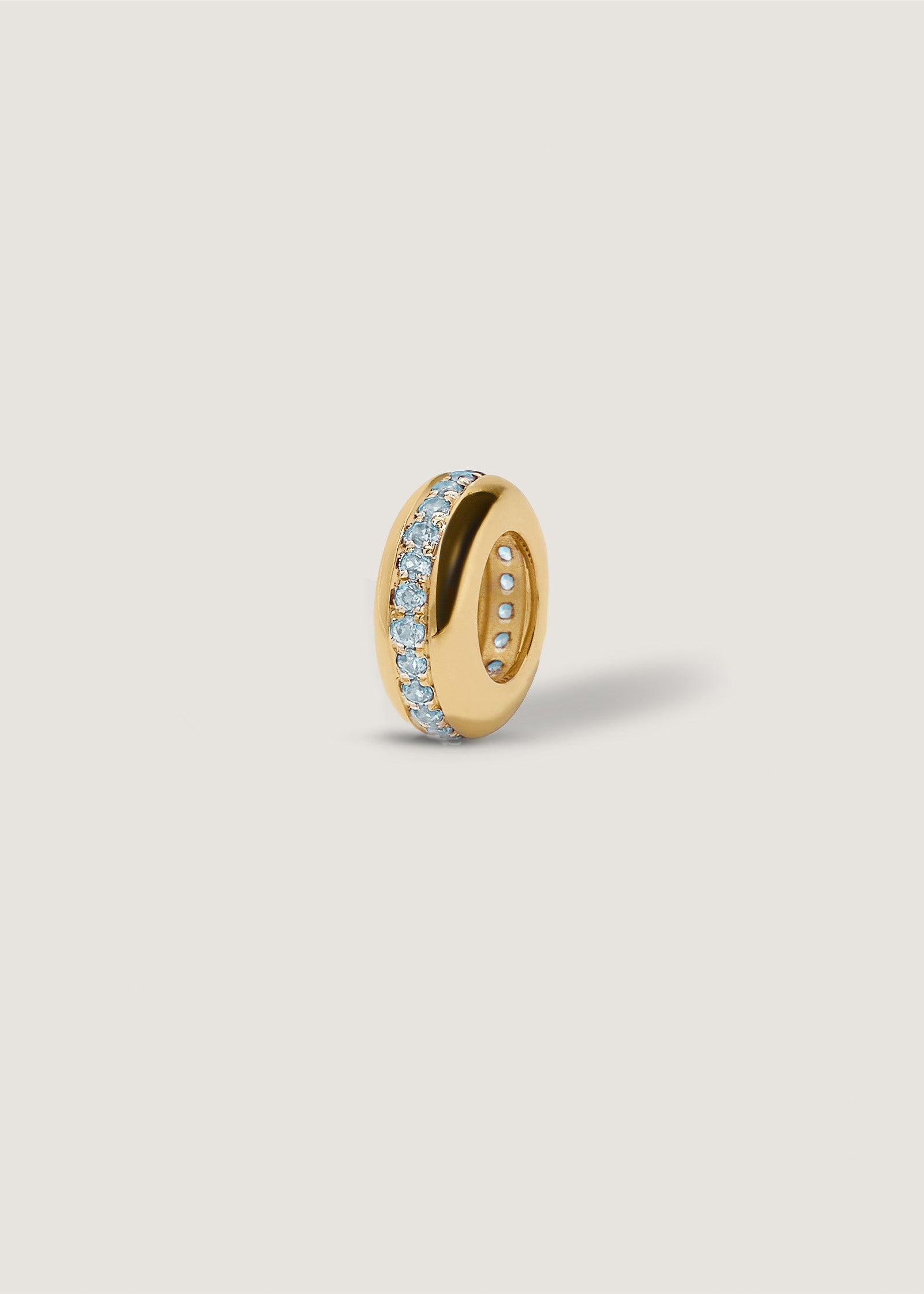 Noelle Pavé Dome Birthstone Charm Aquamarine