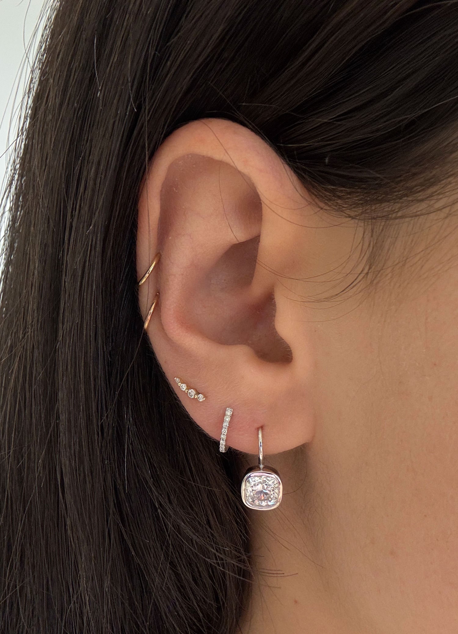 Harper 2ctw Cushion Cut Drop Earrings White Gold