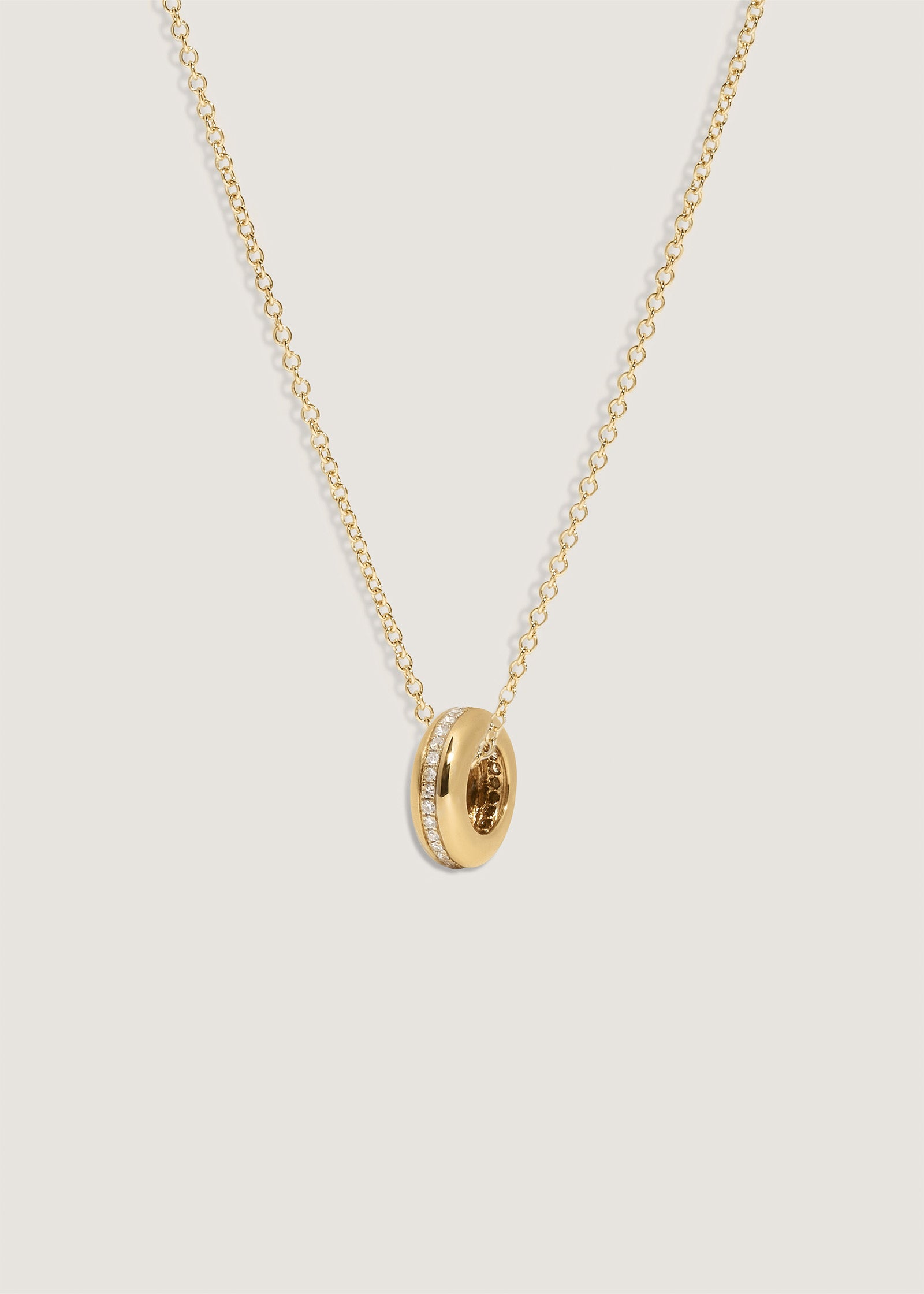 Noelle Pavé Dome Birthstone Charm Diamond Necklace