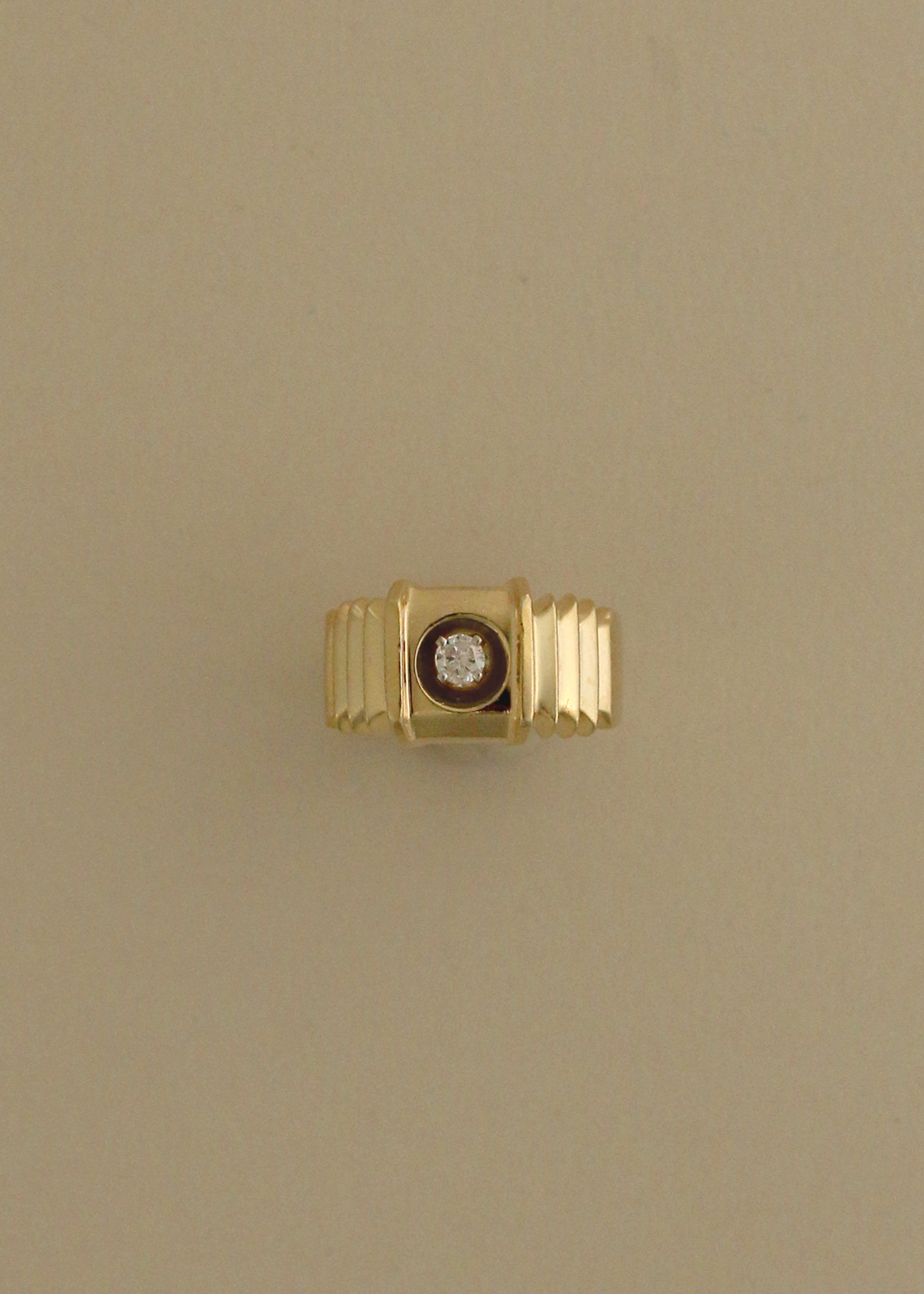 Vintage Art Deco Steps 14k Diamond Ring