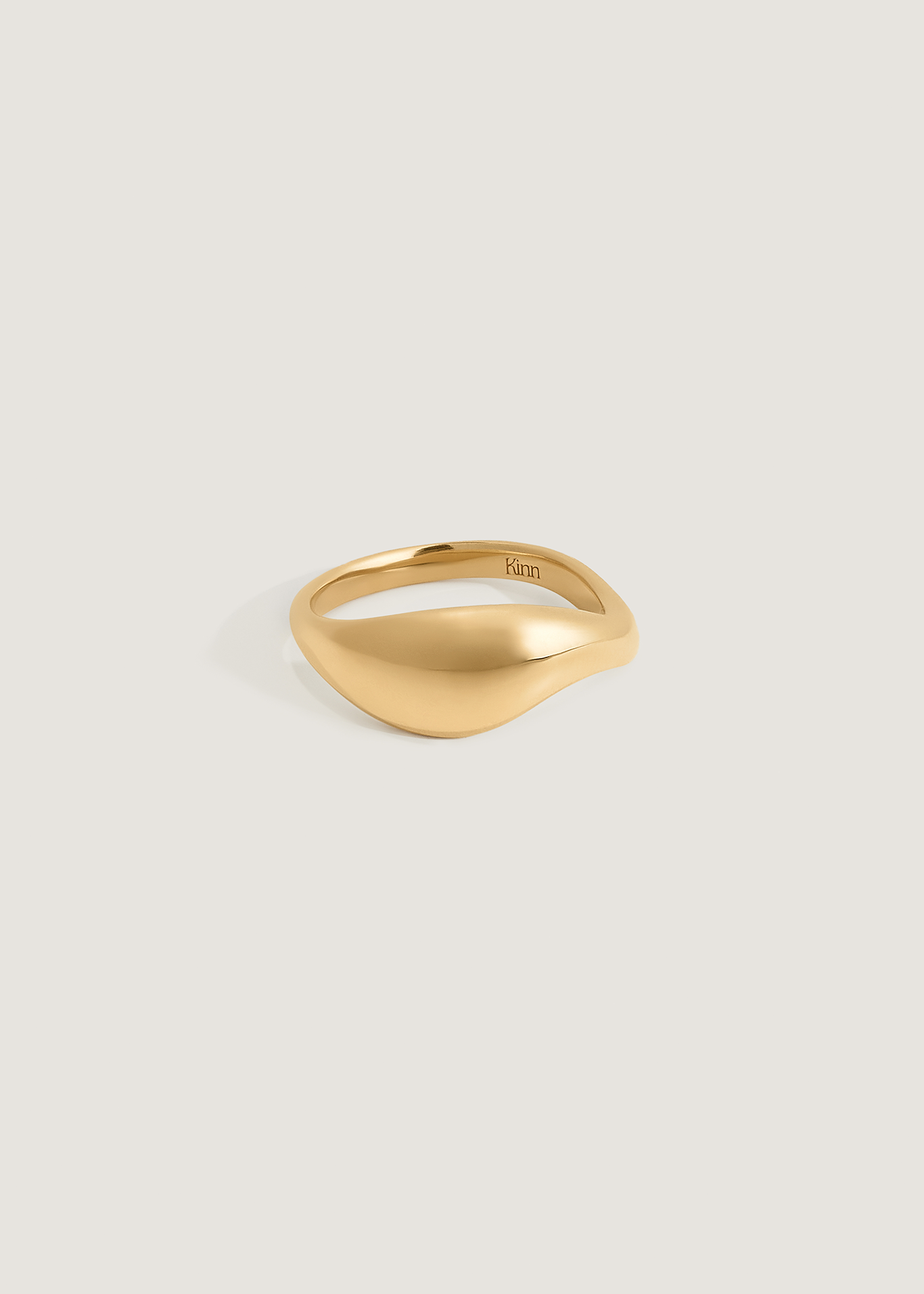 14k Gold Bold Rosewood Curved Stacking Ring | Kinn Studio