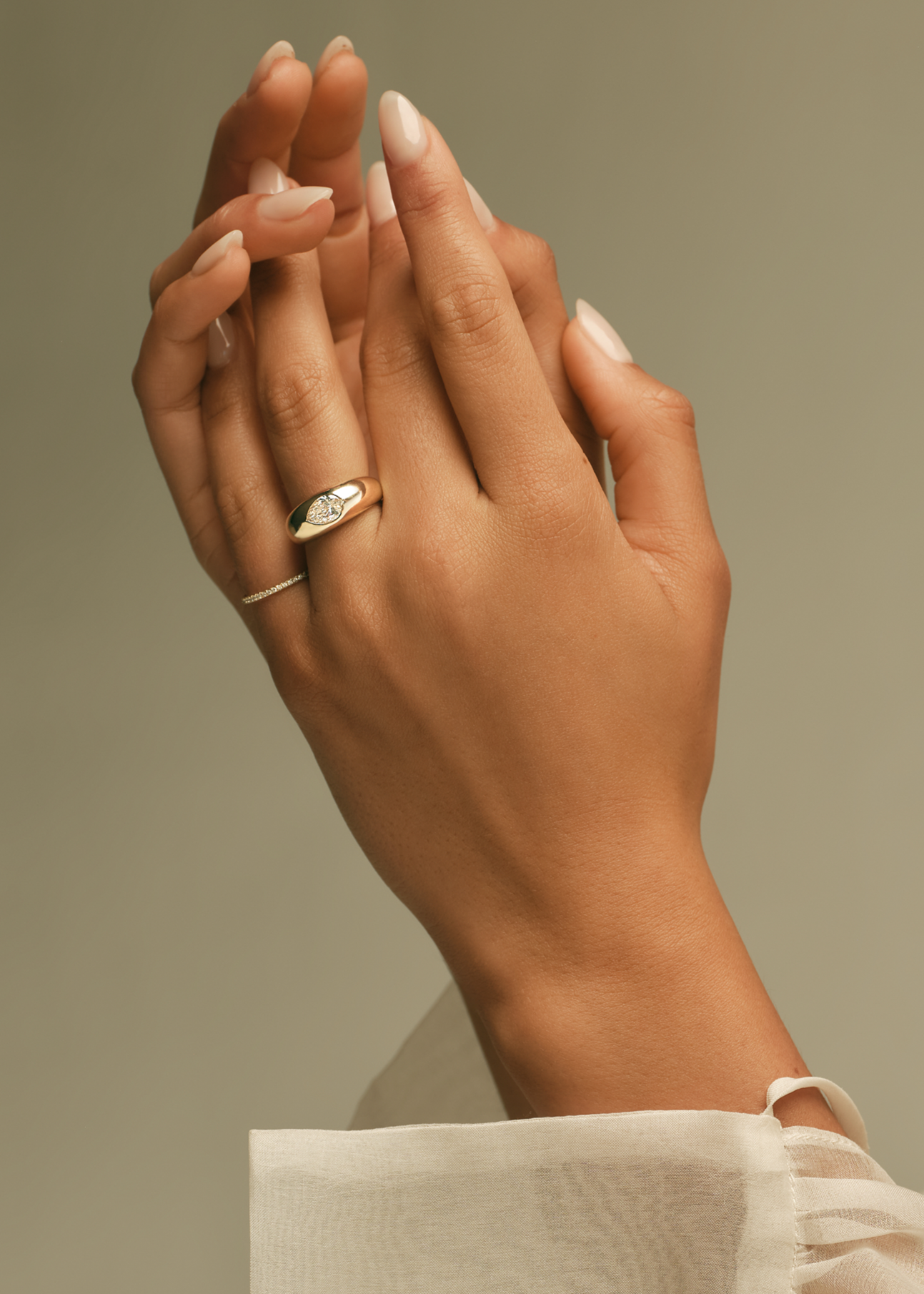 Carmen Dome Ring Pear Diamond