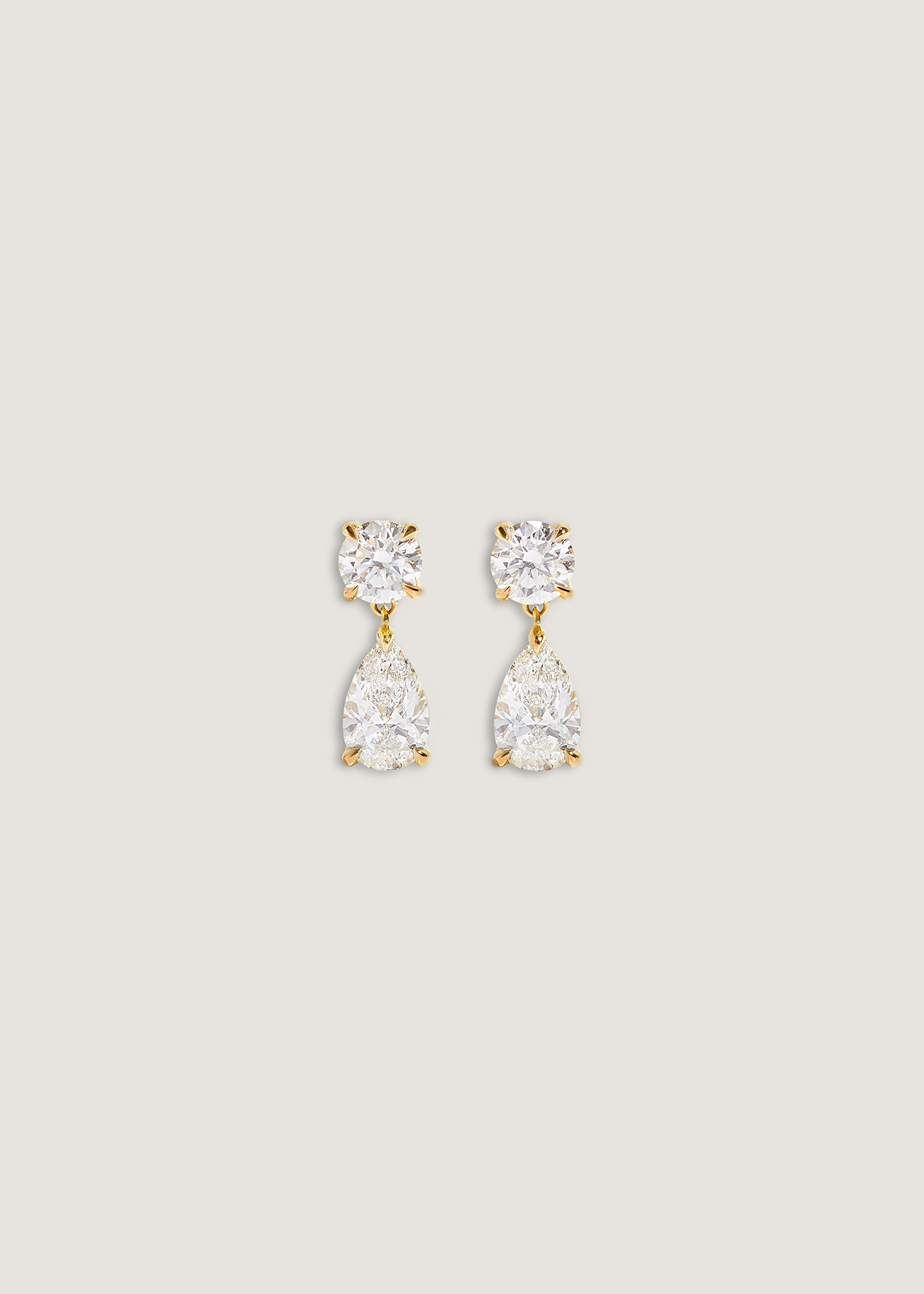 Frankie Round & Pear 4ctw Diamond Earrings
