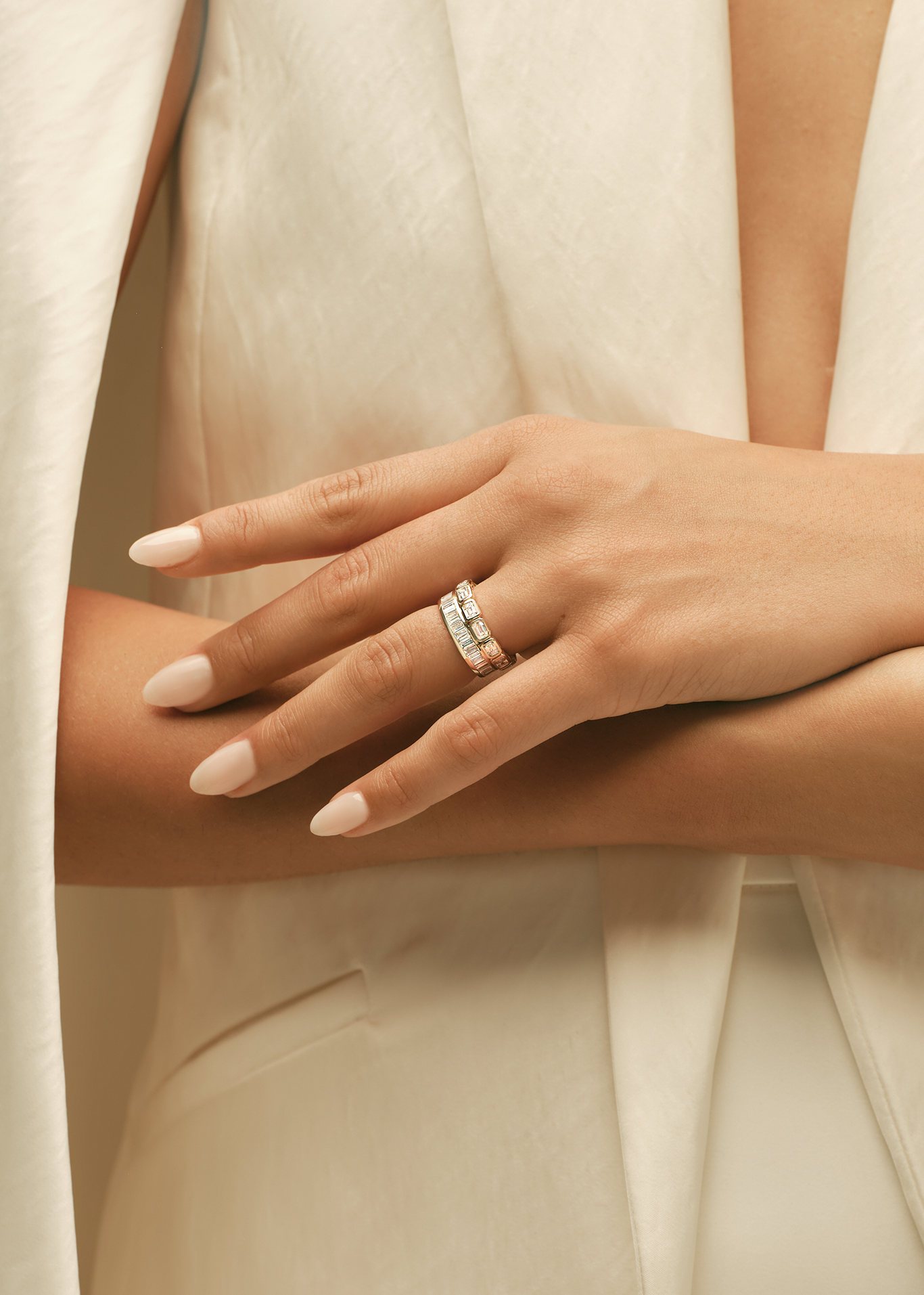 Marianna Emerald Diamond Bezel Ring