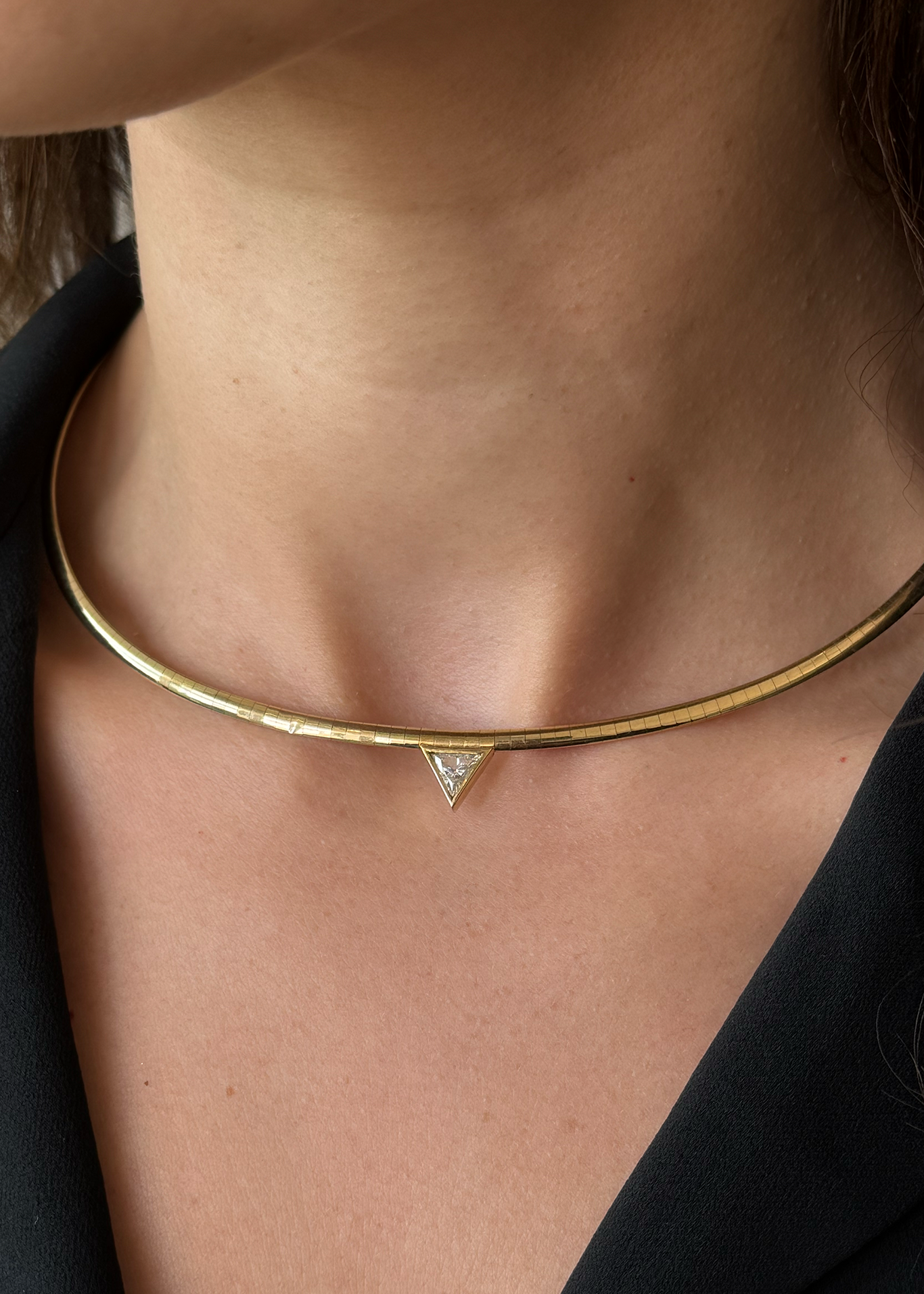 Vintage Heirloom Triangle Diamond Necklace