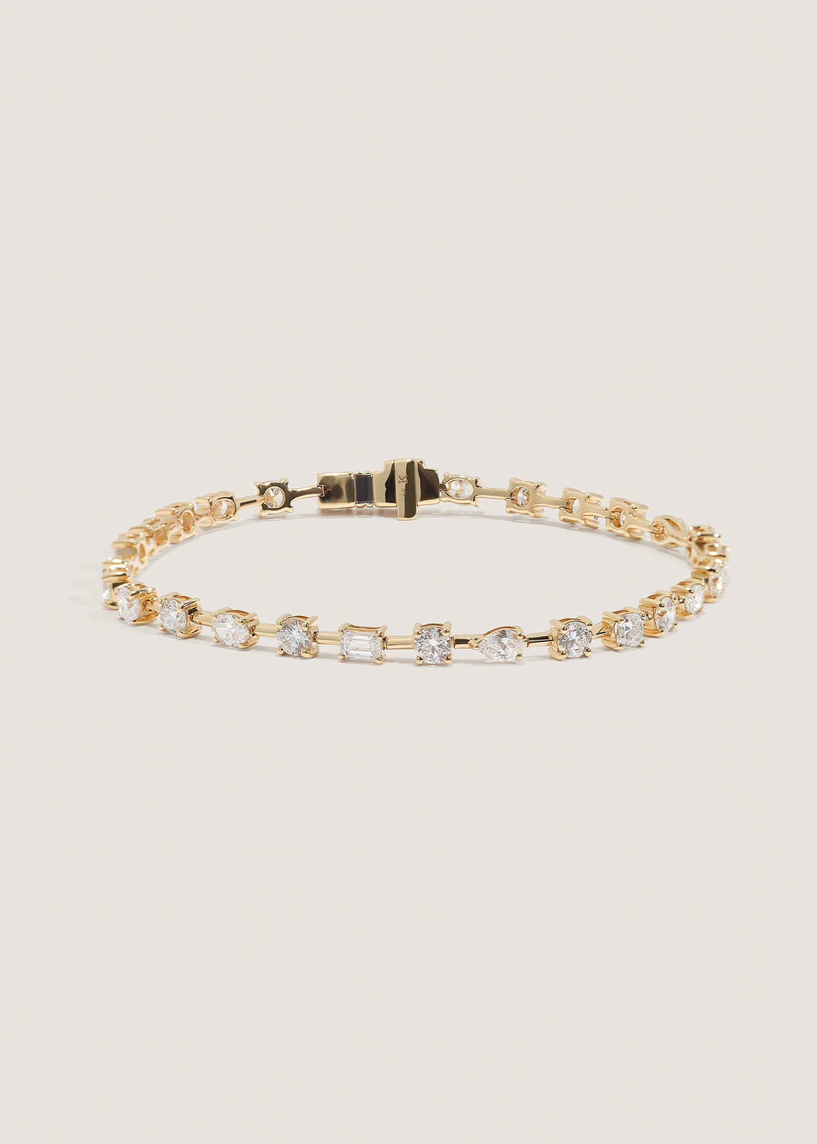 Amara Fancy Shape Tennis Bracelet Yellow Gold
