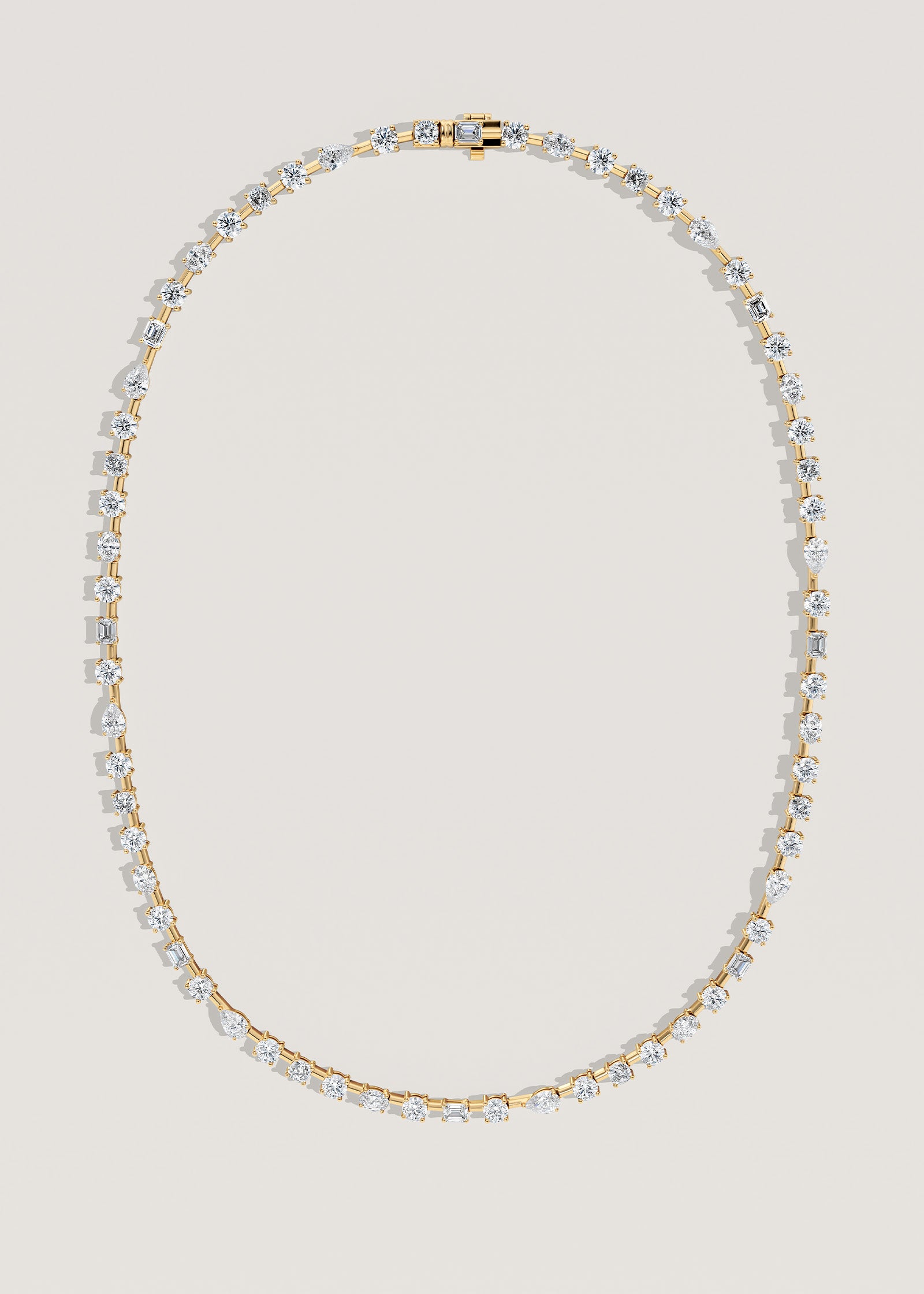 Kinn 14k Yellow Gold Amara Fancy Shape Diamond Tennis Necklace