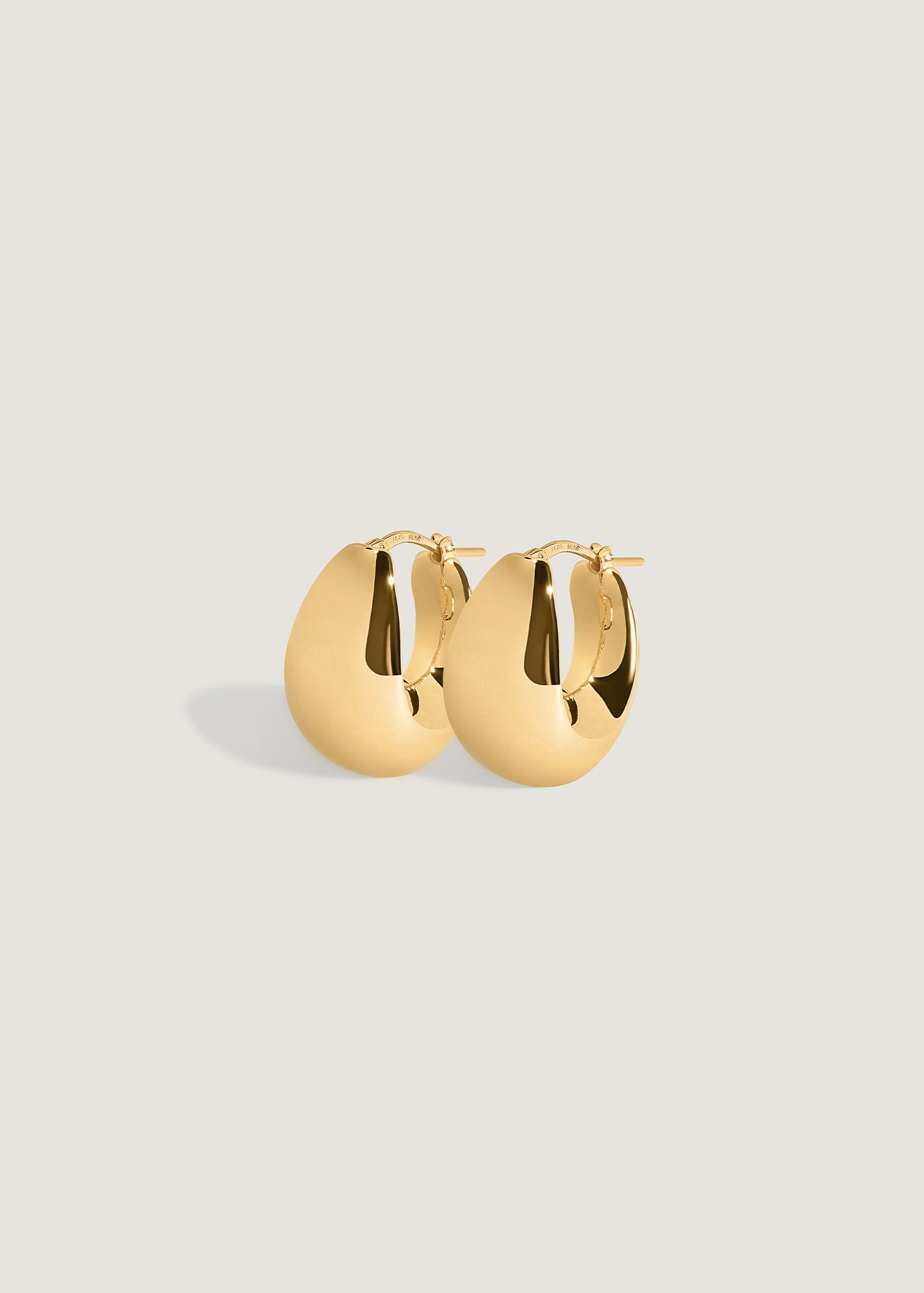 Kinn 14k Gold Bold Teardrop Hoop Earrings