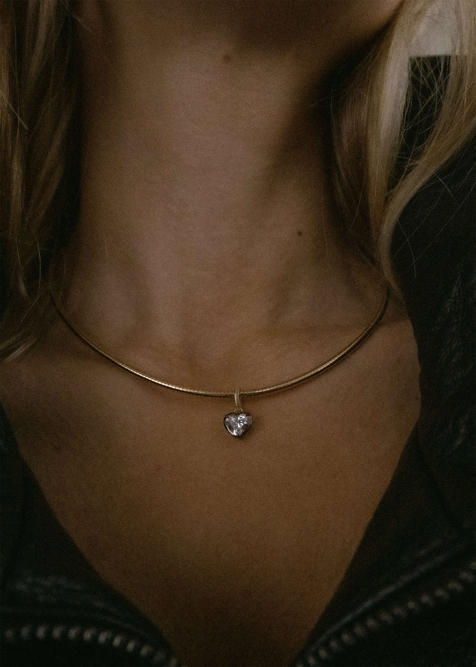 Clara Black Rhodium Heart Pendant Necklace