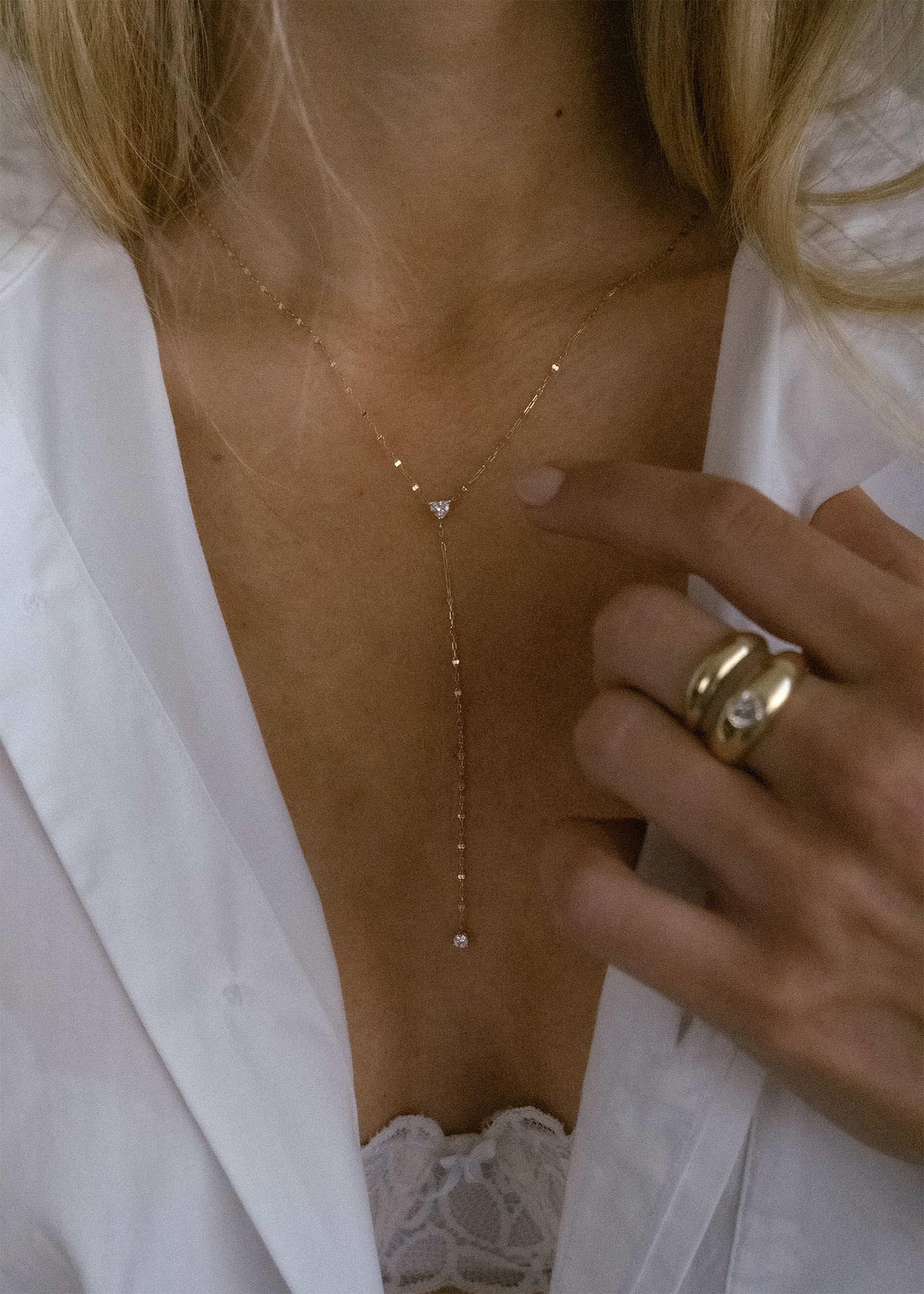 Darling Lariat Heart Necklace