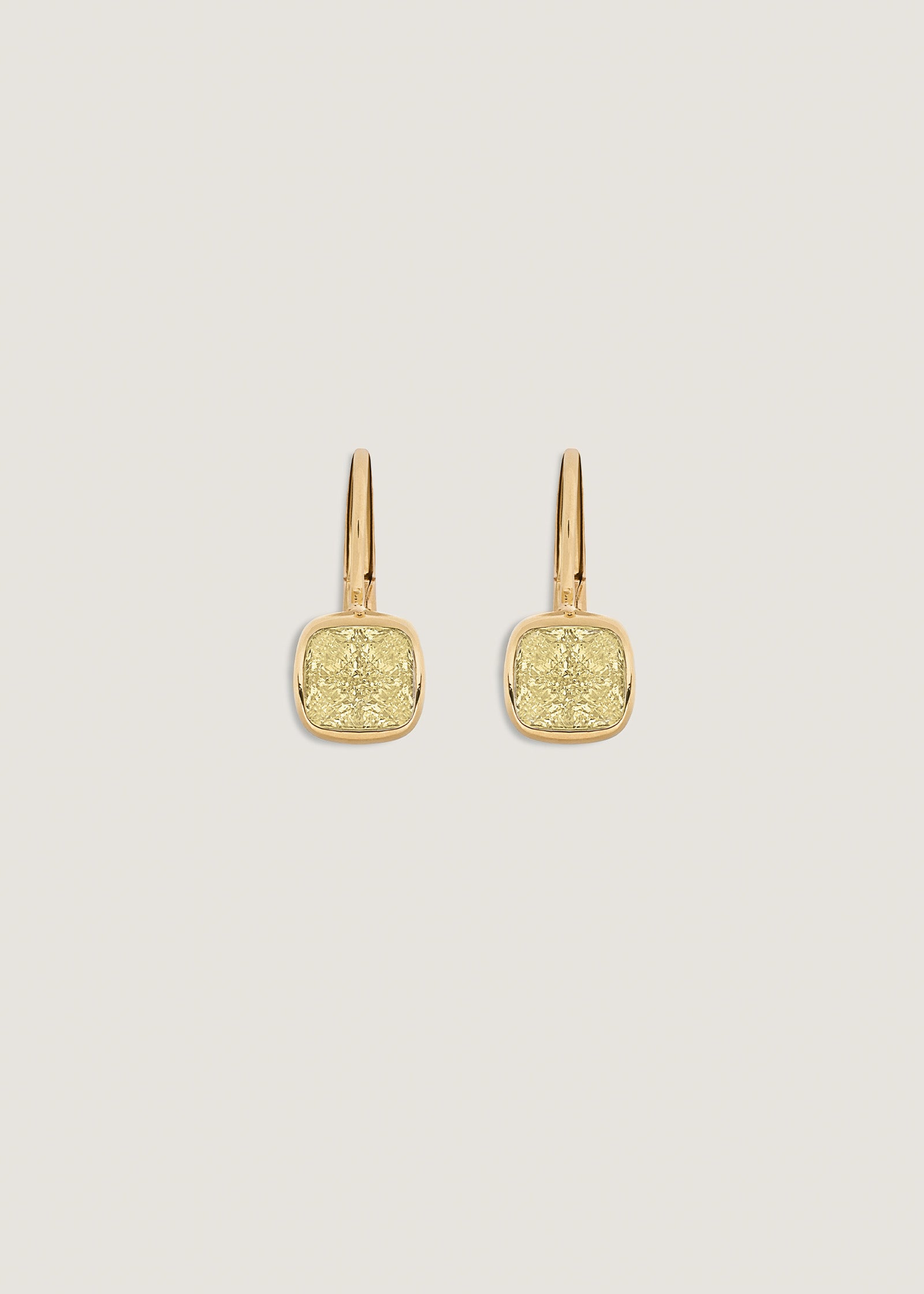 Harper Yellow Diamond 2ctw Cushion Cut Drop Earrings