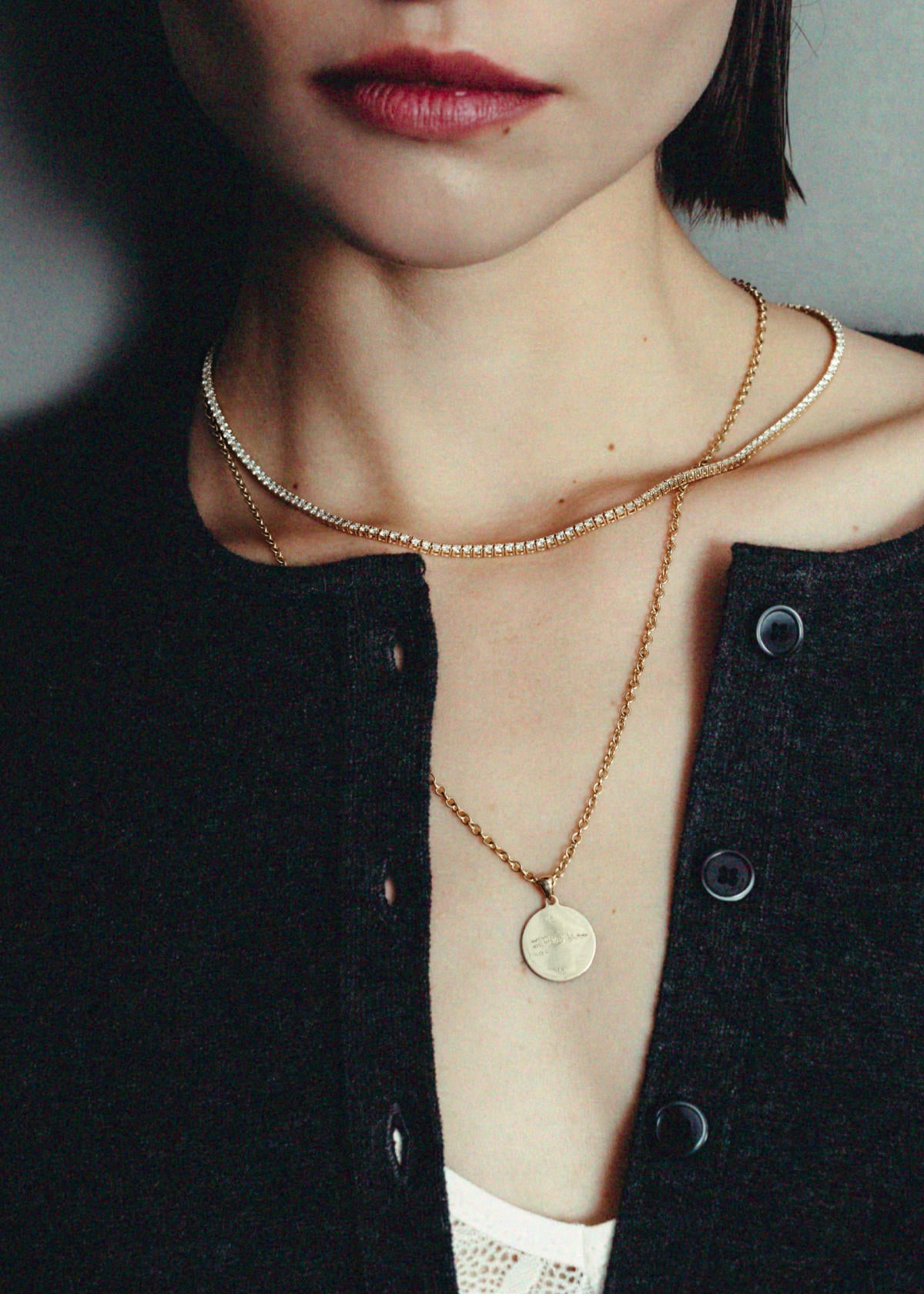 Diana Tennis Necklace Diamond 6.20ctw Yellow Gold