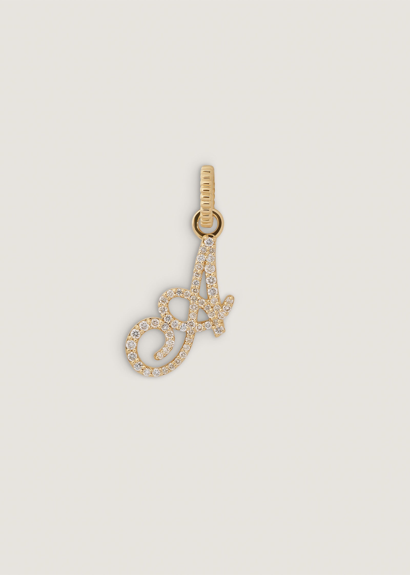Kinn 14k Gold Pavé Love Letter Diamond Pendant - Letter "A"