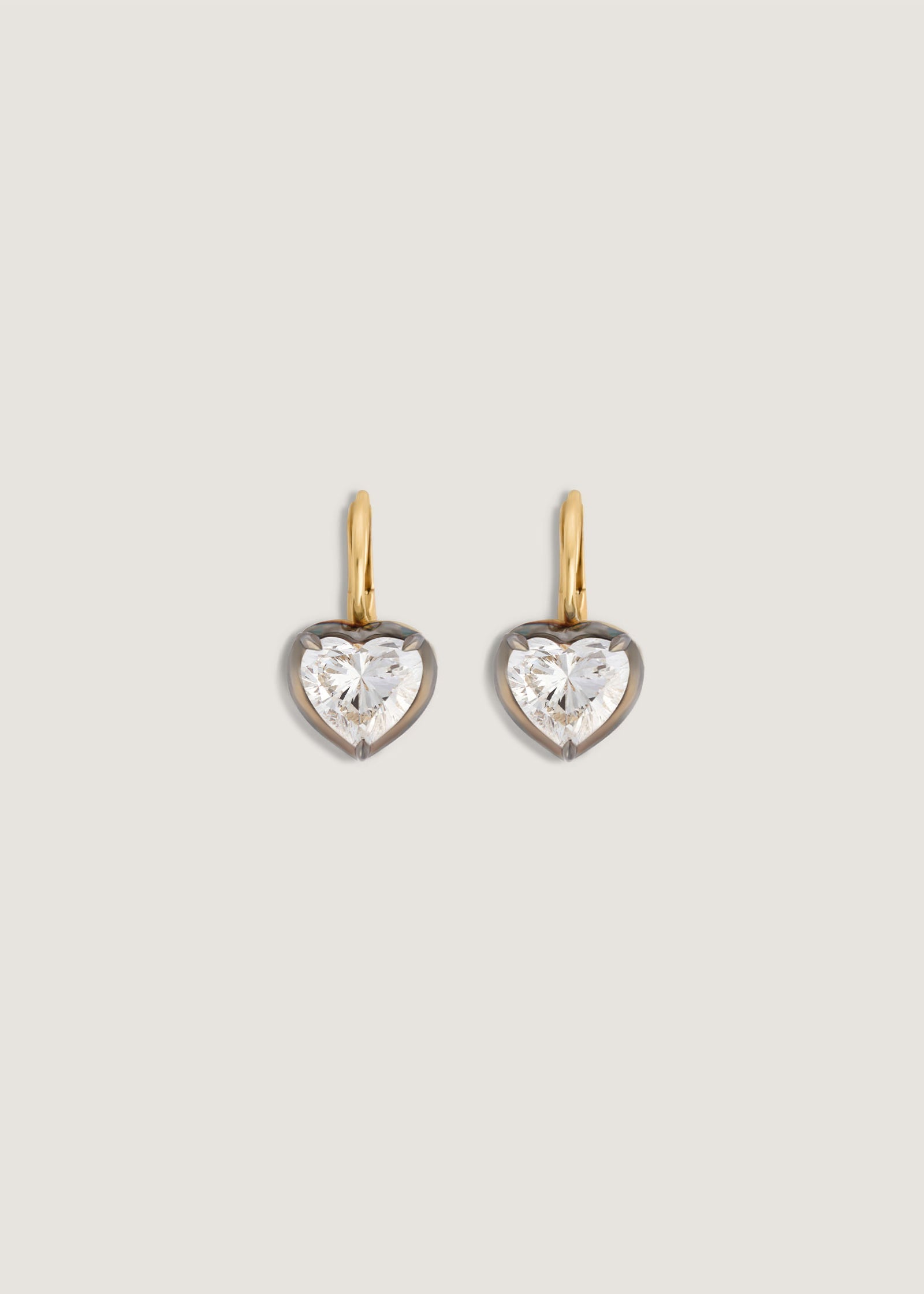Rosette Black Rhodium Heart Diamond Earrings