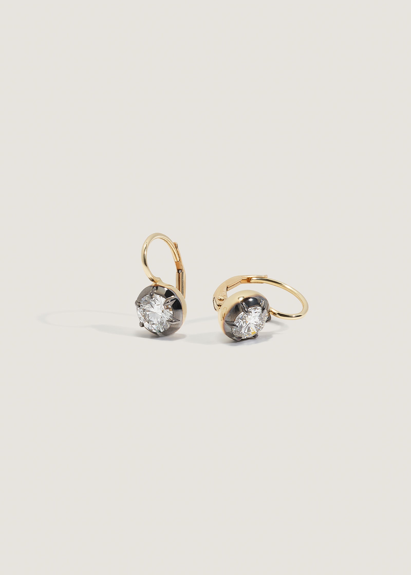 Kinn 14k Gold Rosette Diamond Drop Earrings