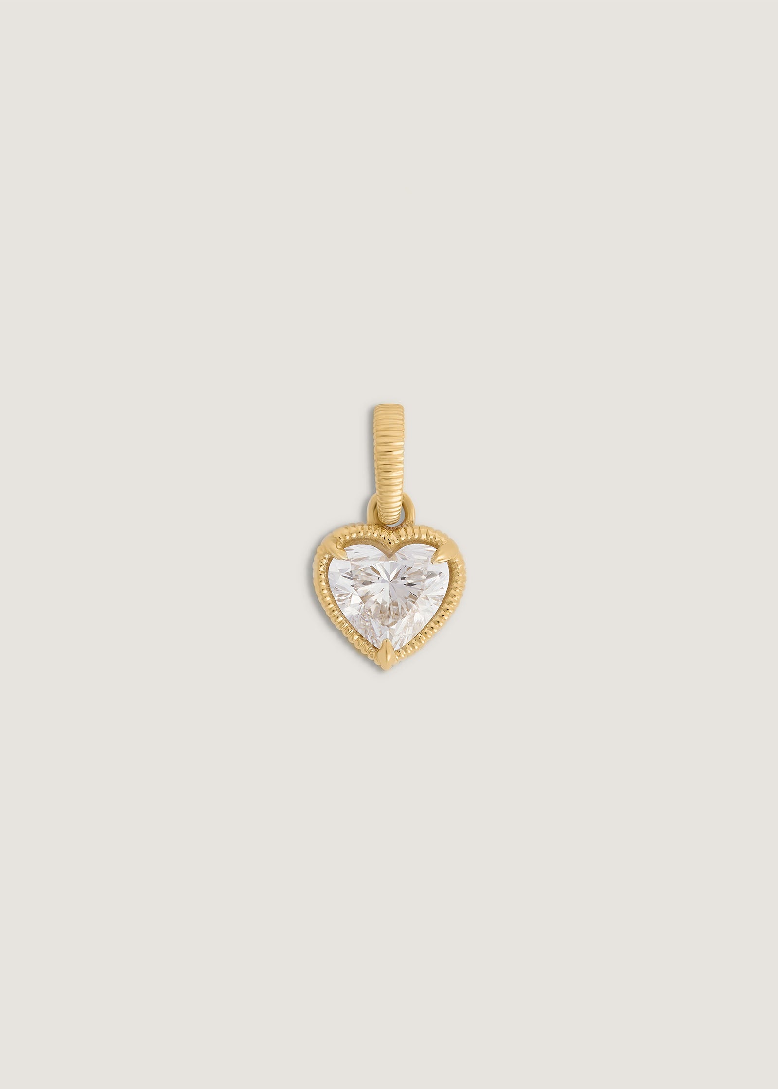 Solis Ribbed Heart Diamond Pendant