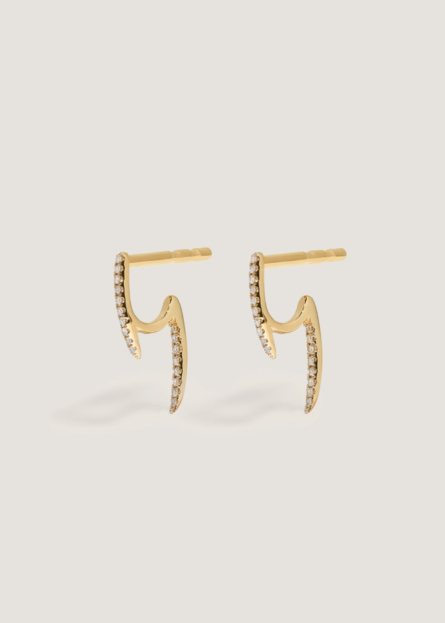 Eliza Pavé Double Spike Stud Earrings