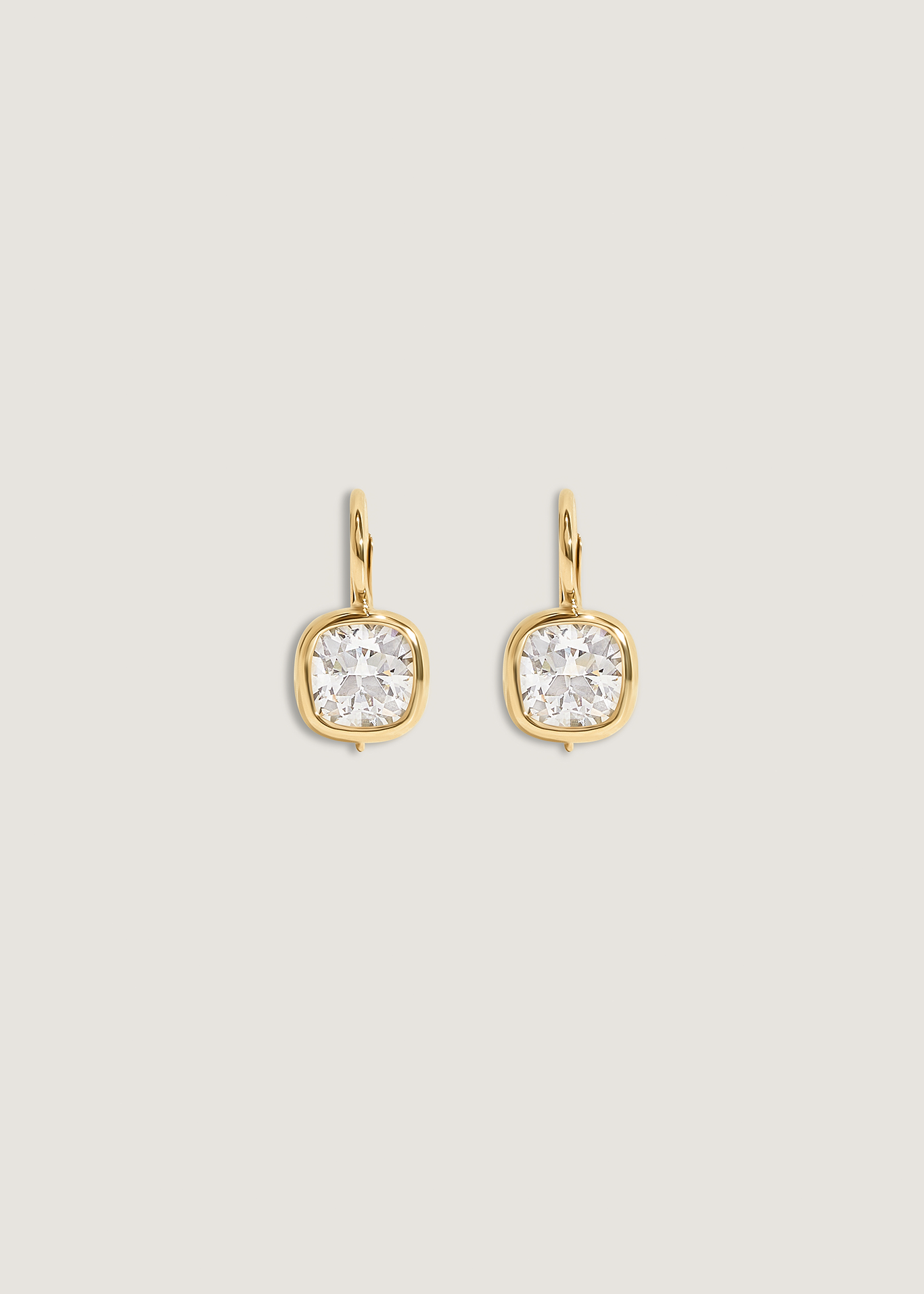 Kinn 14k Gold Harper 2ctw Cushion Cut Diamond Drop Earrings