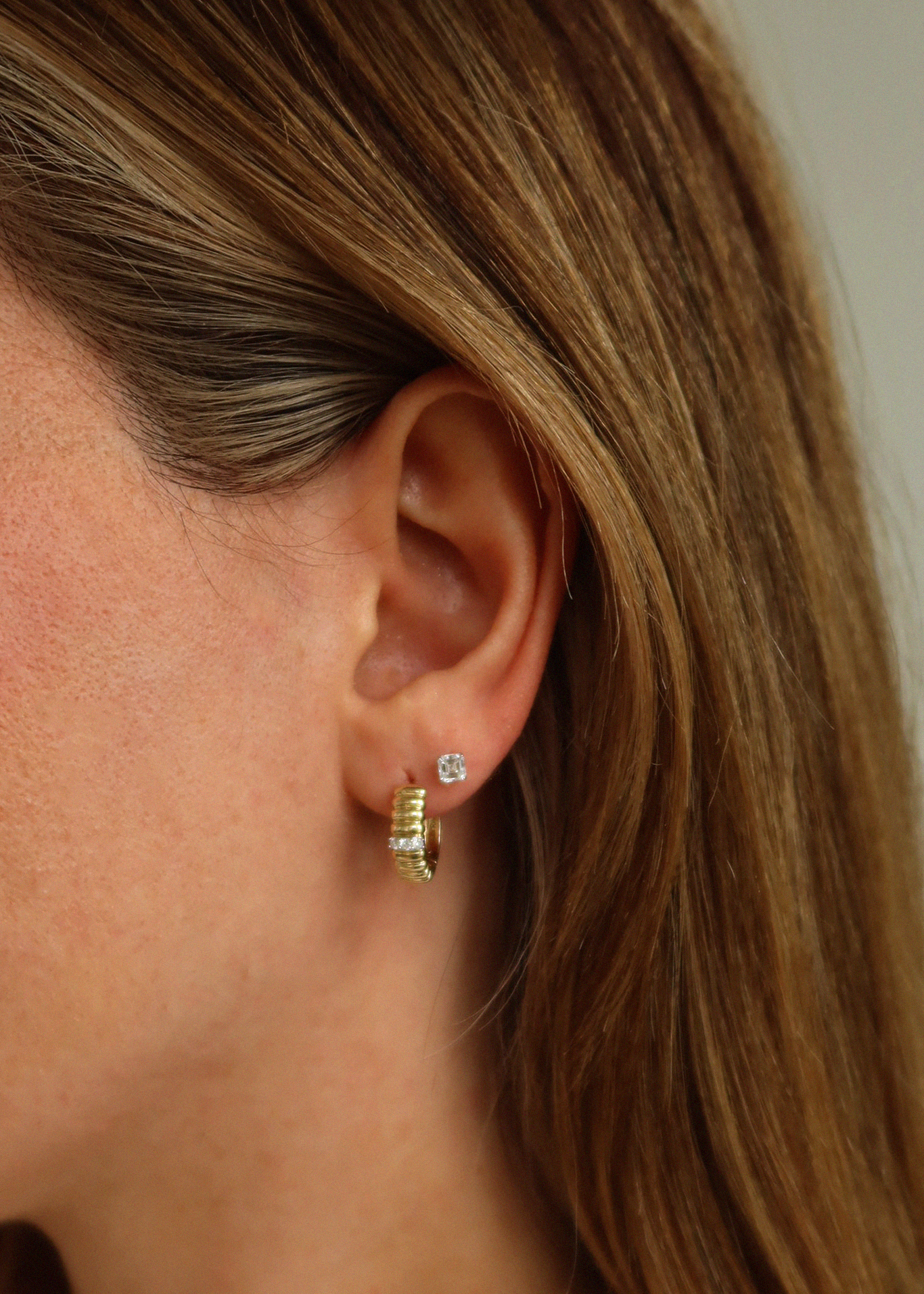 June Asscher Cut Stud Earrings Diamond