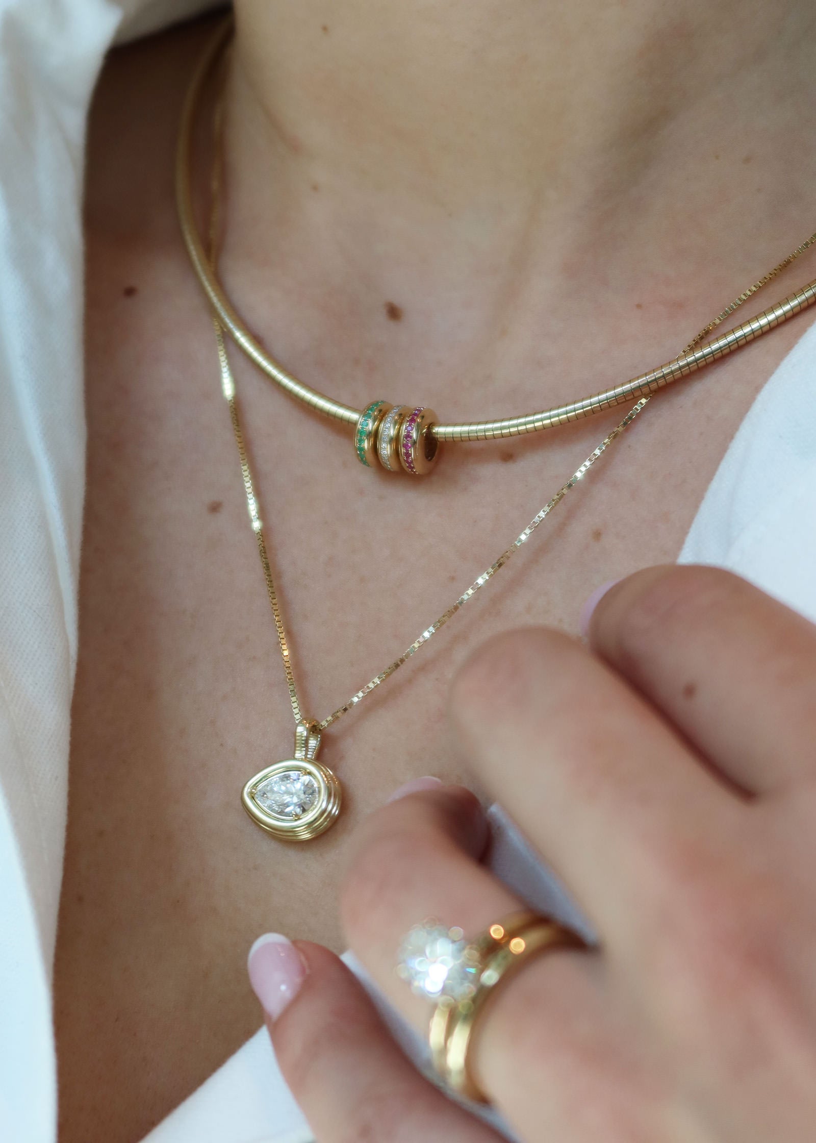 Noelle Pavé Dome Birthstone Charm Emerald