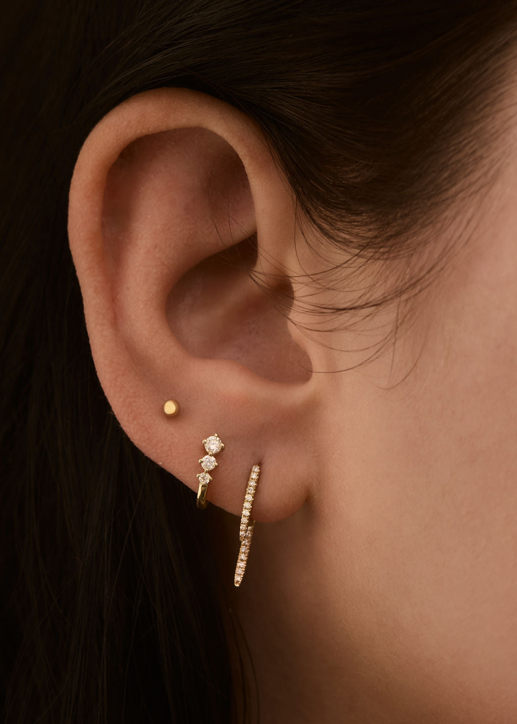 Eliza Pavé Double Spike Stud Earrings