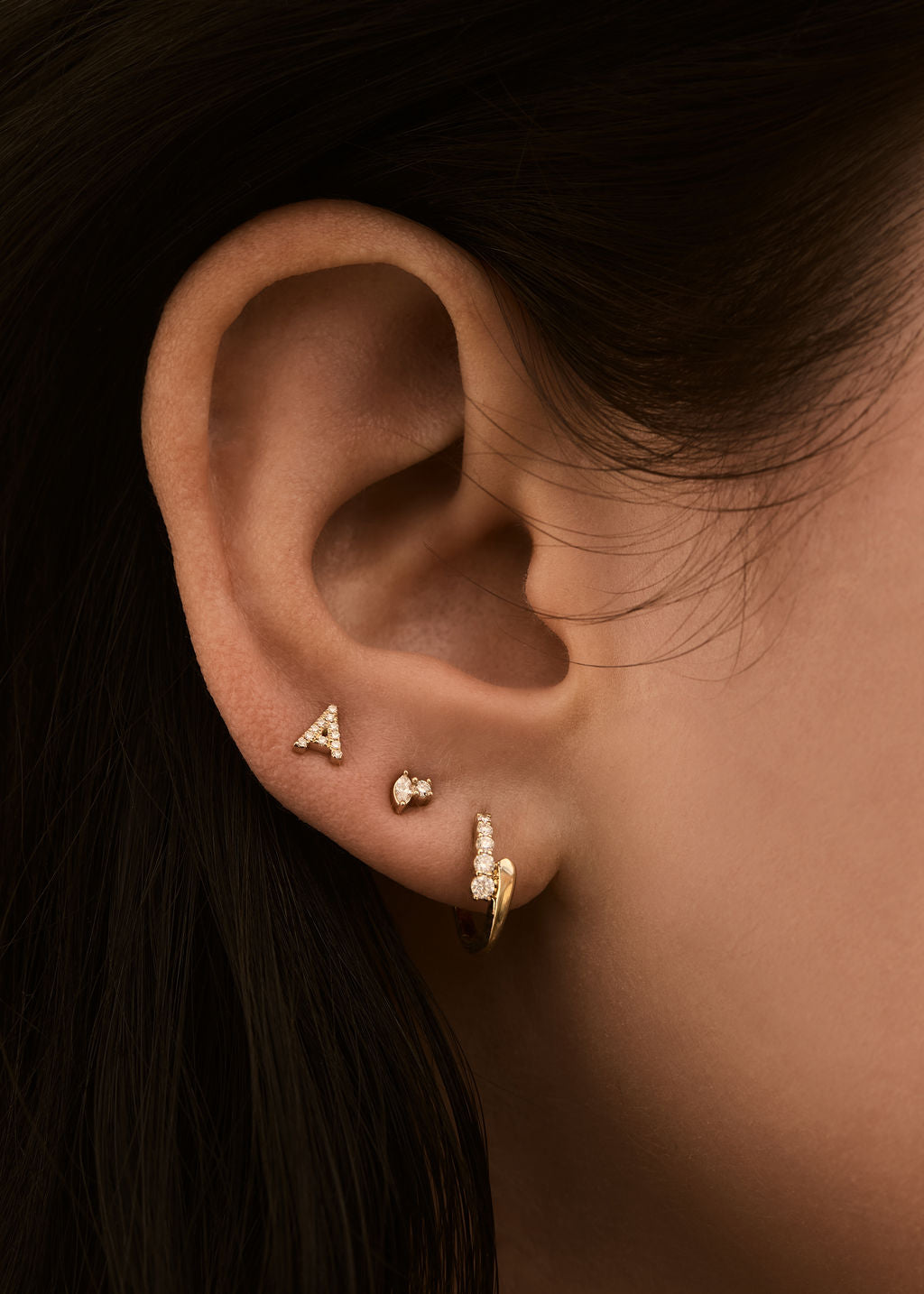 Diamond Wrap Around Huggie Earrings