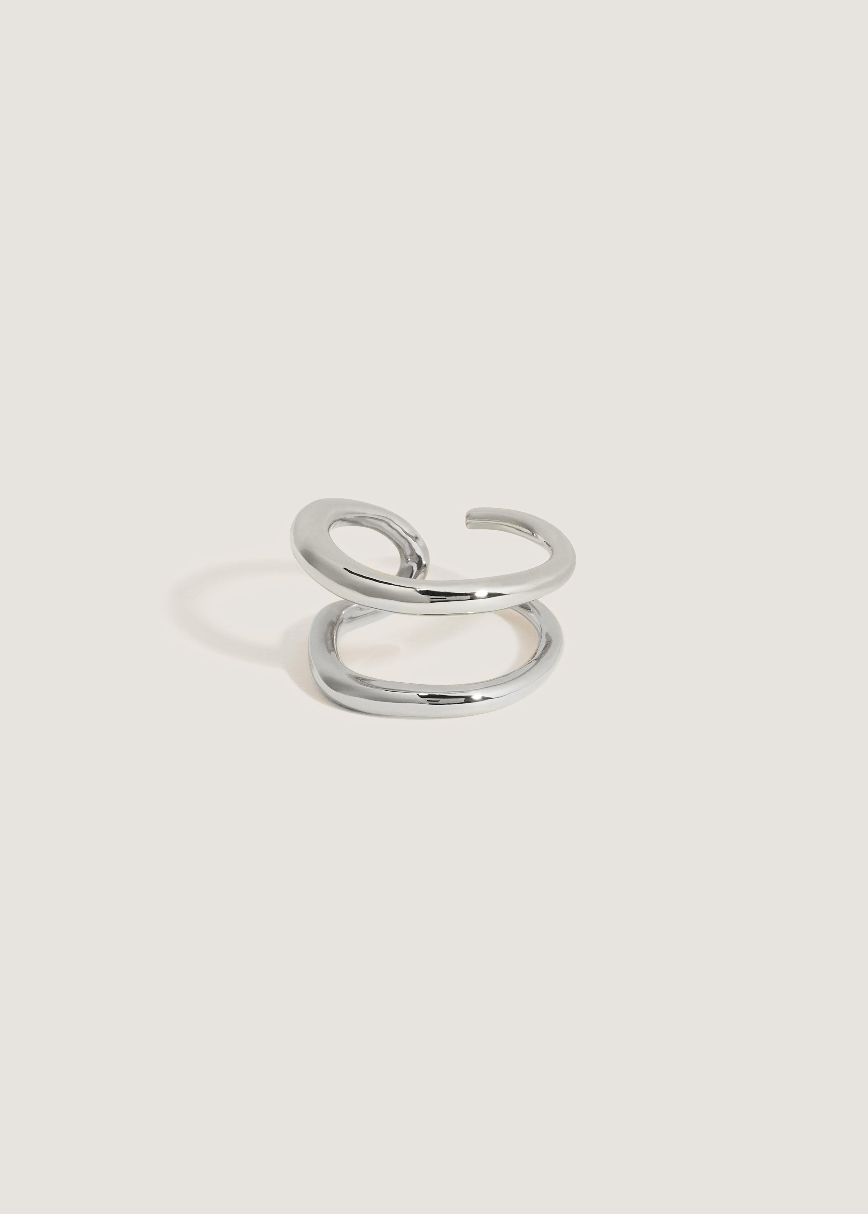 Lena Double Passage Sculptural Ring/Ear Cuff Silver