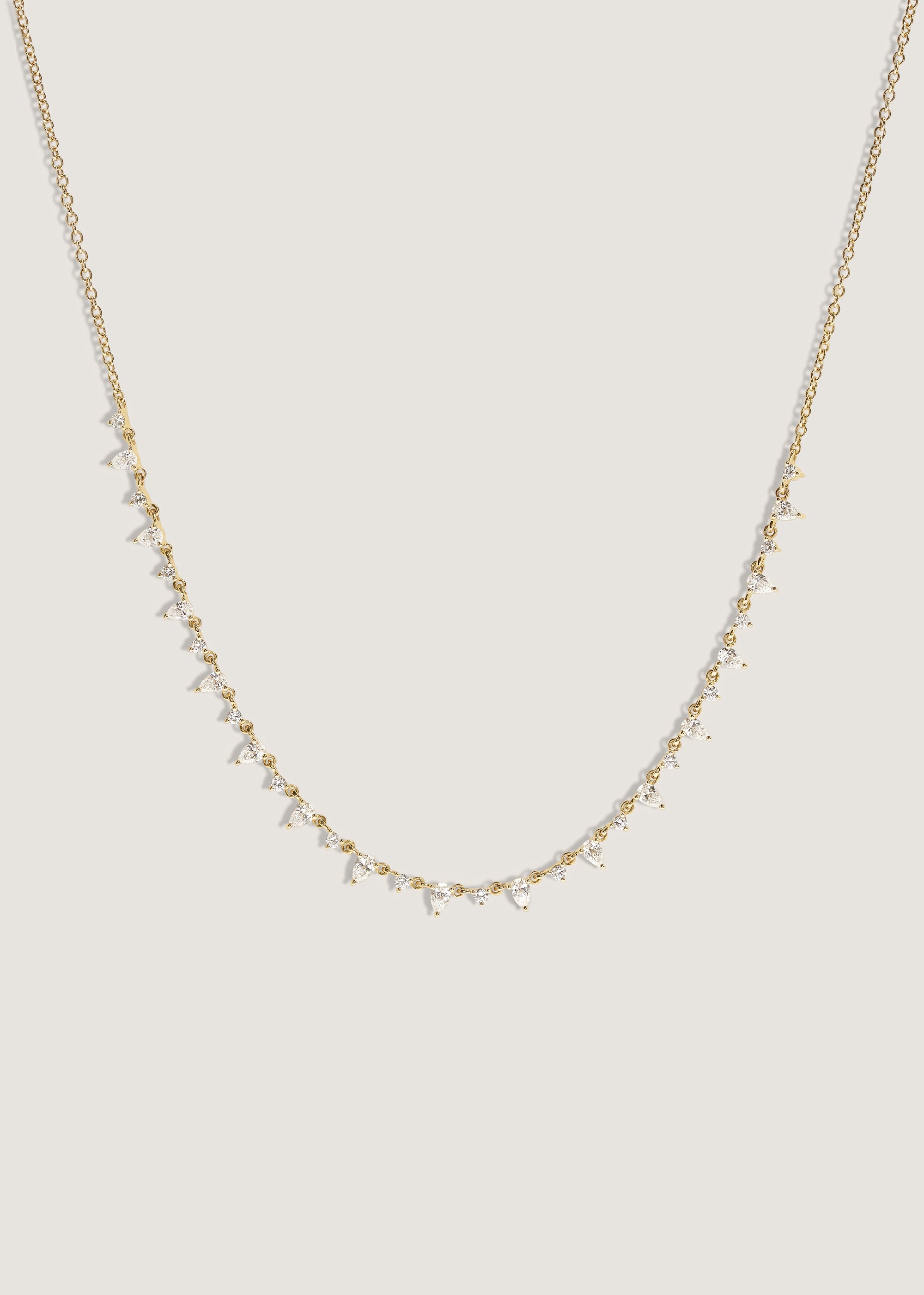 Kinn 14k Gold Juliette Diamond Row Necklace 