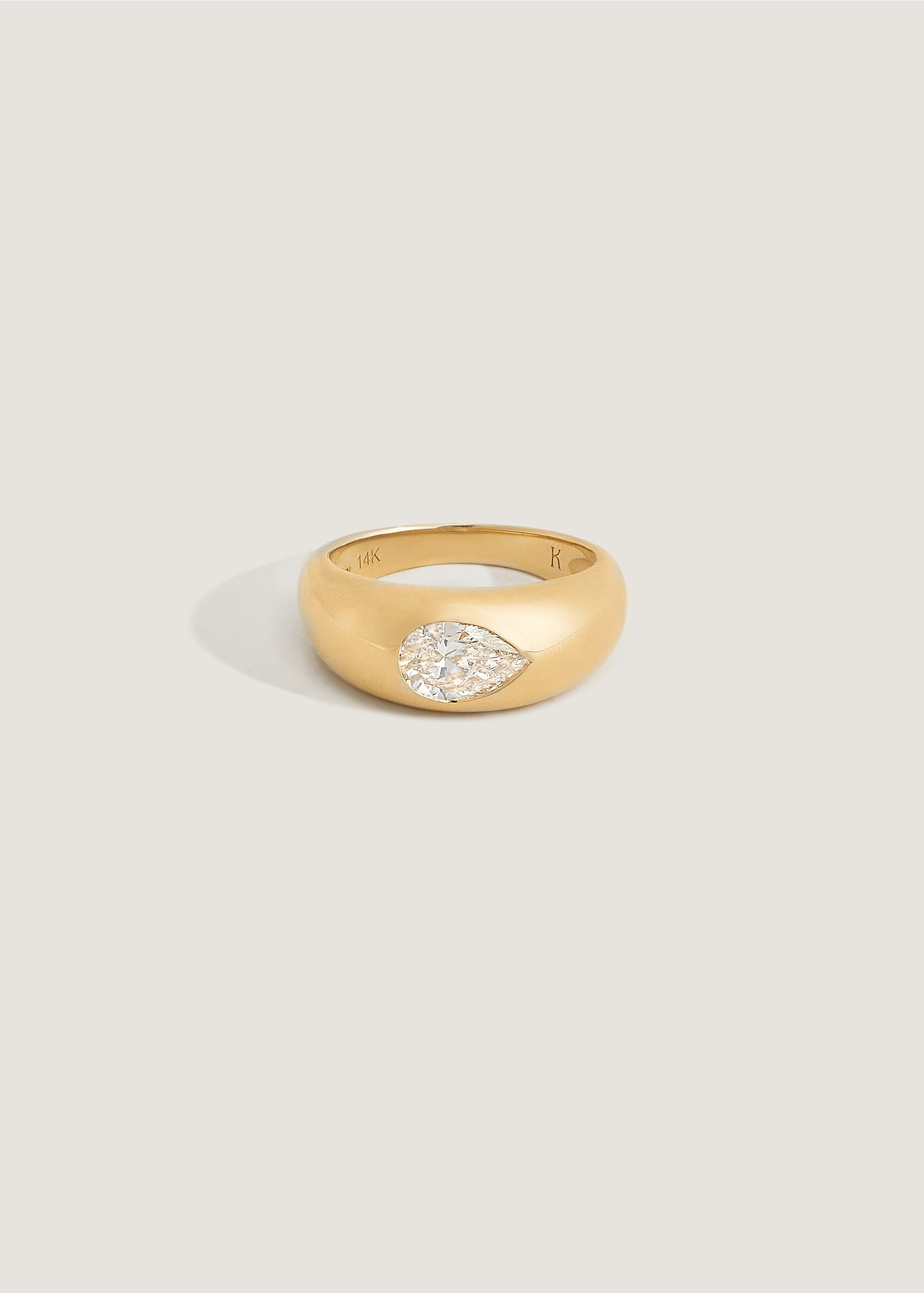 Carmen Dome Ring Pear Diamond