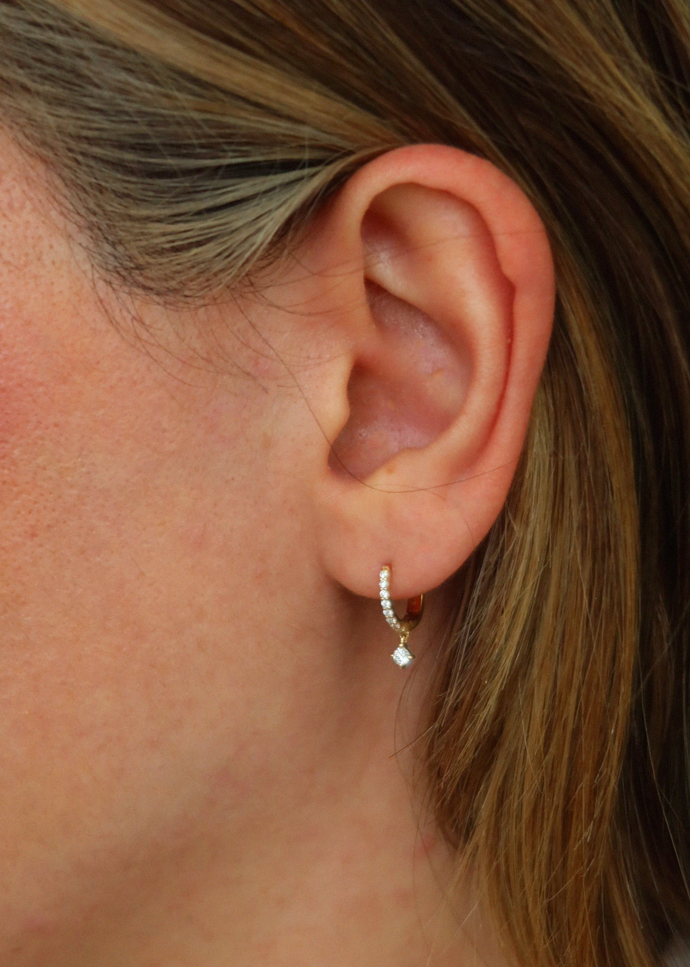 Romy Pavé Huggie Earrings Round