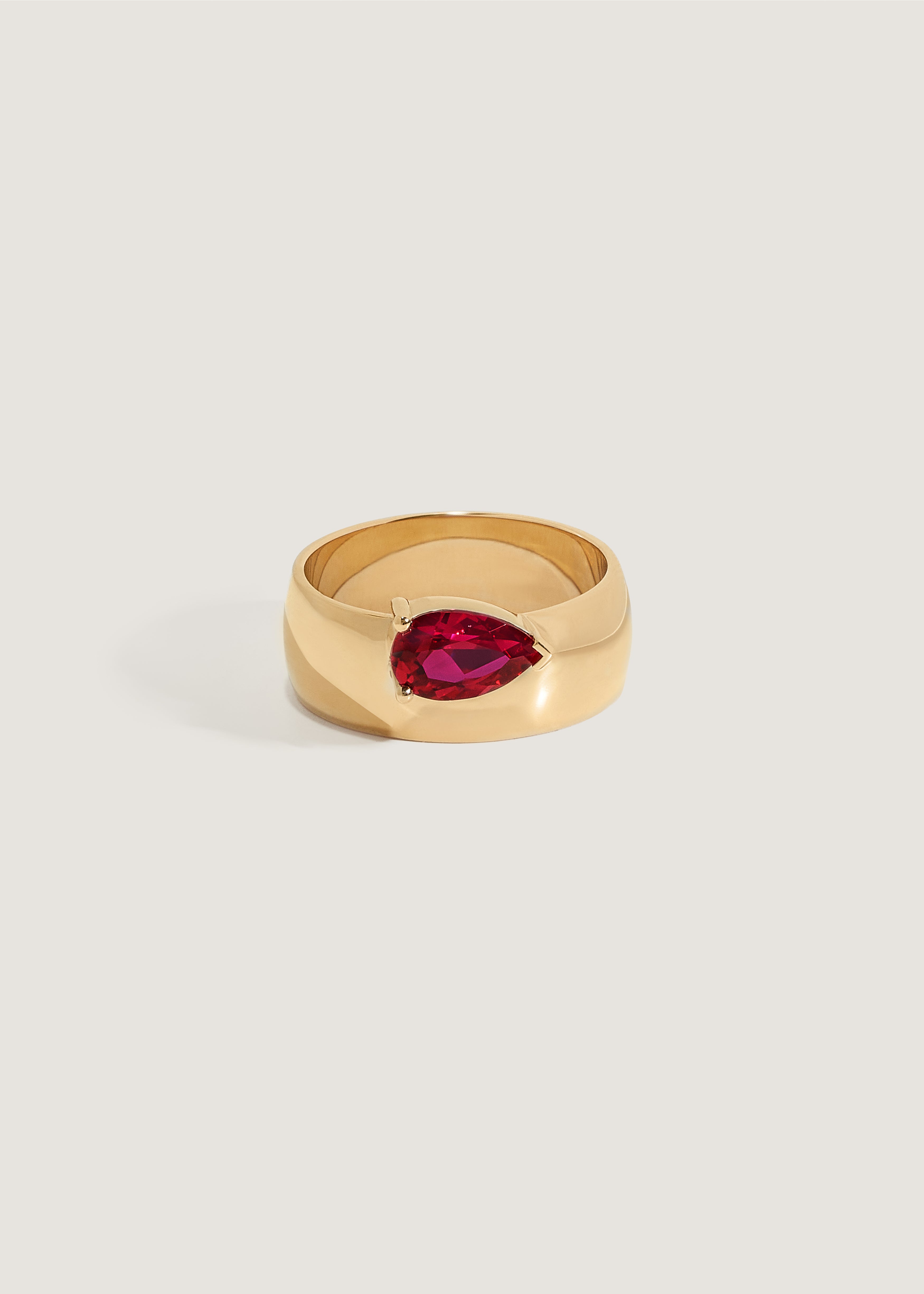 Porter Cigar Band Ring Pear Ruby