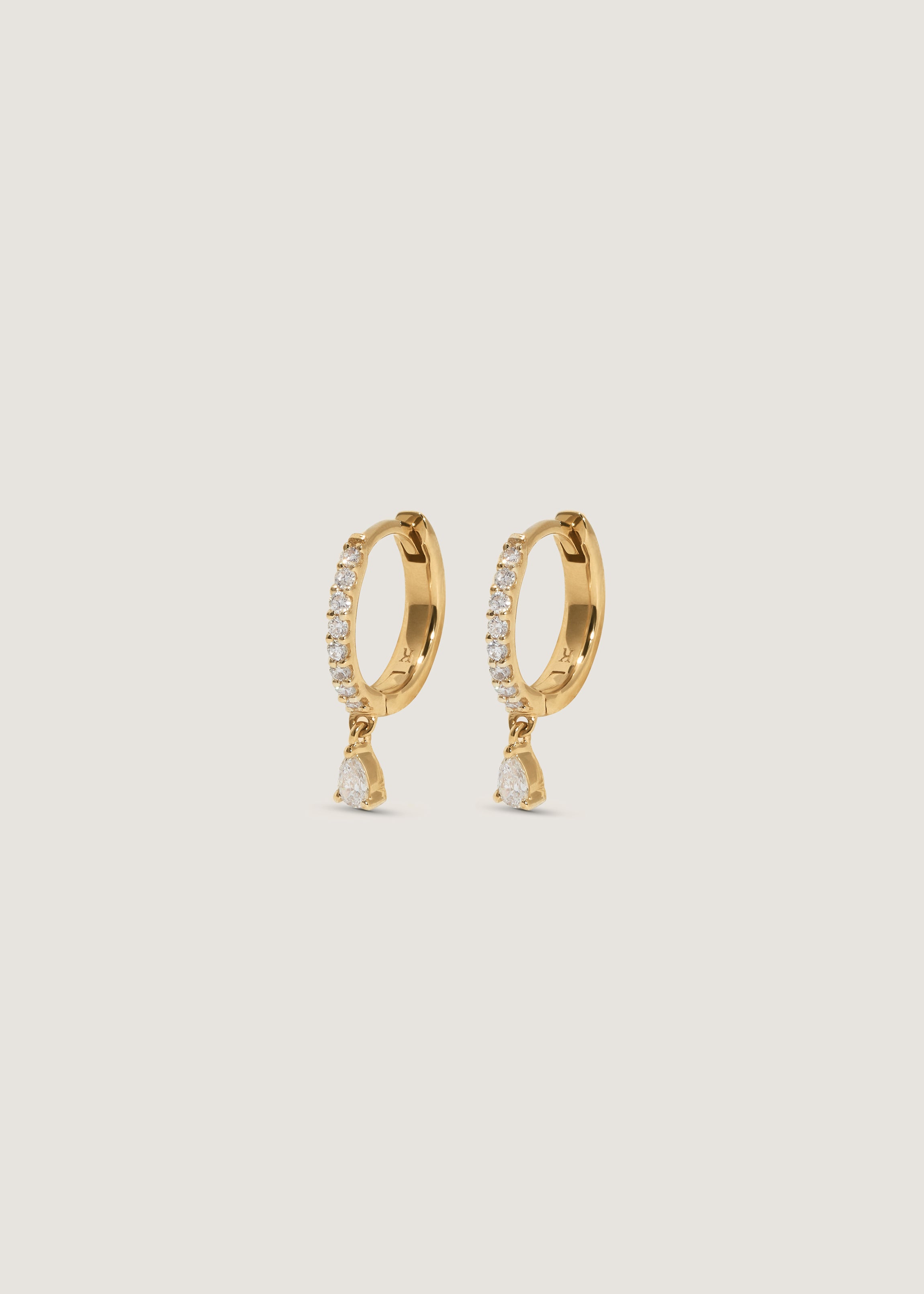Romy Pavé Huggie Earrings Pear