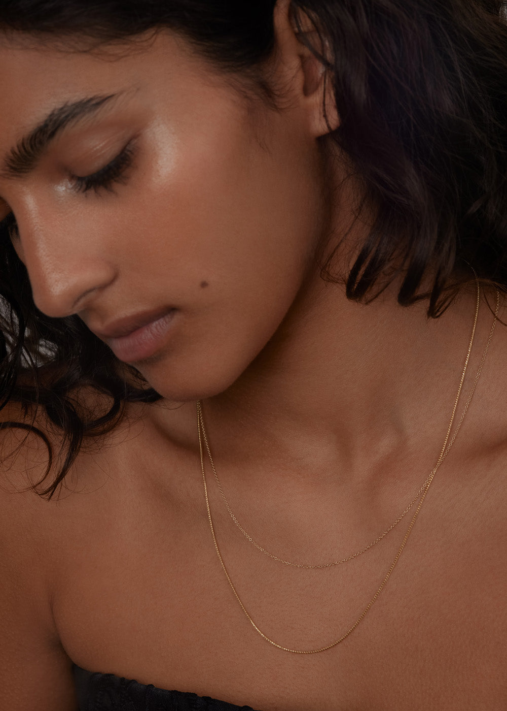 alt="Rolo Link & Box Chain Necklace Stack"