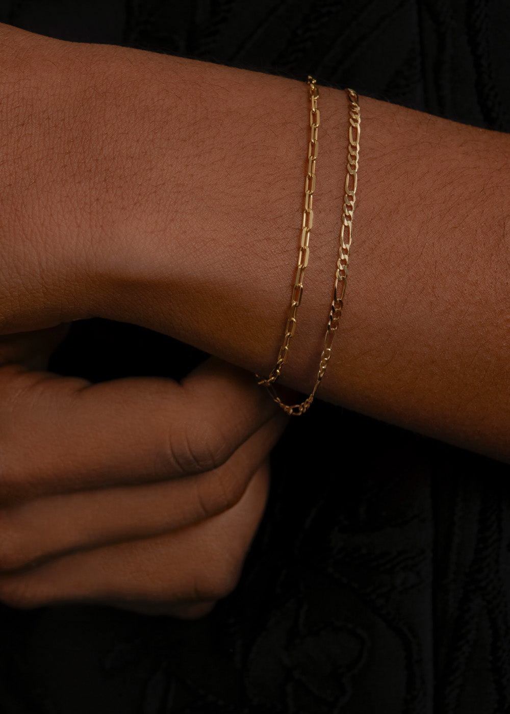 alt="Kyle Figaro & Micro Link Chain Bracelet Stack"