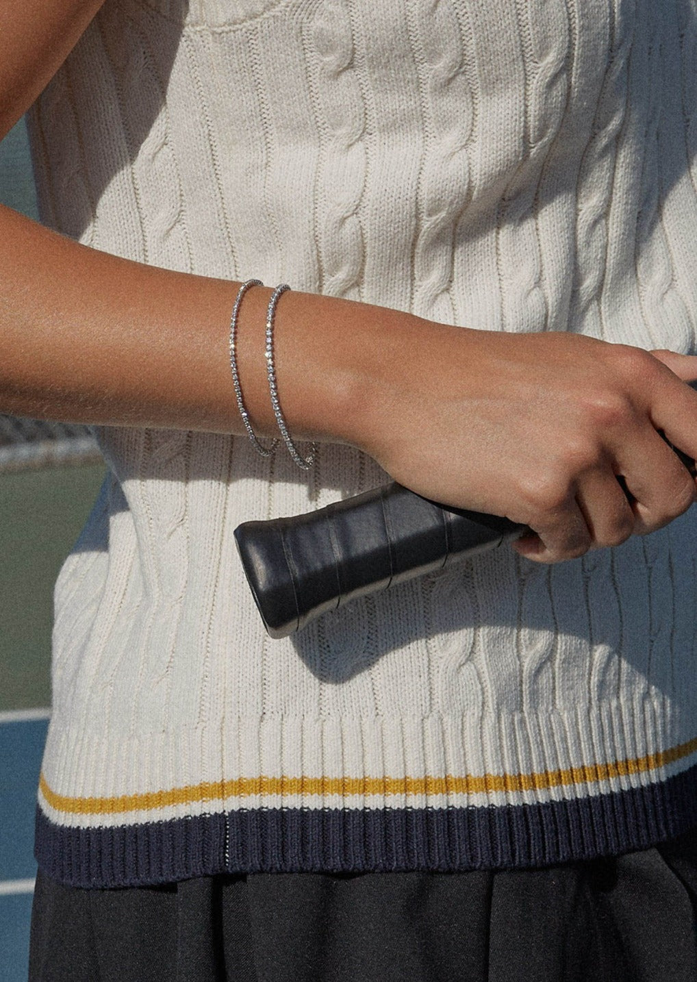 alt="Petite Madison Diamond Tennis Bracelet"