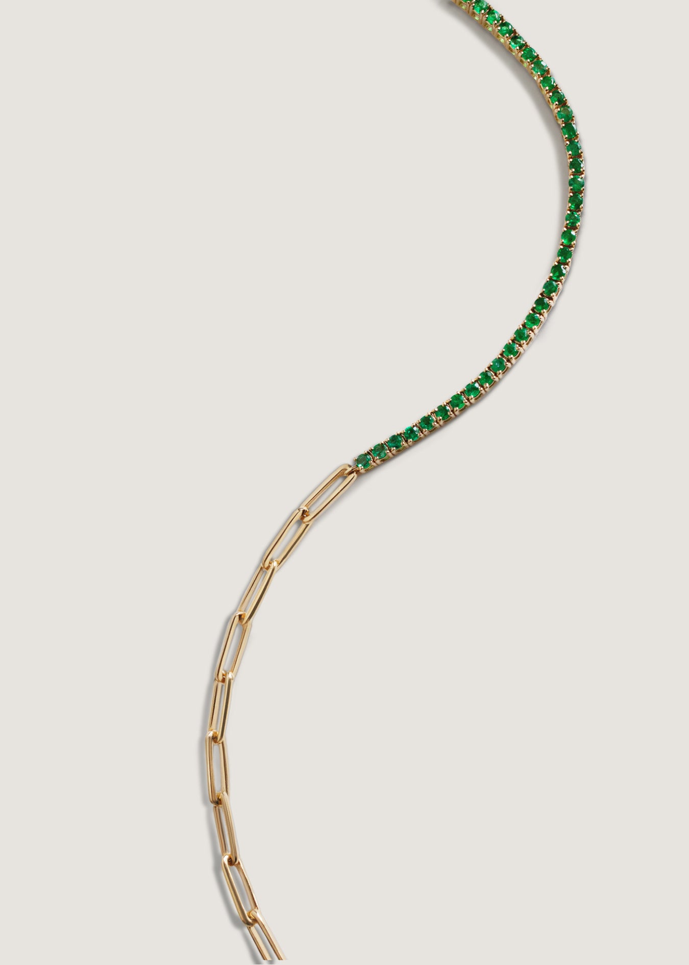 alt="Serena Emerald Tennis Link Bracelet I'