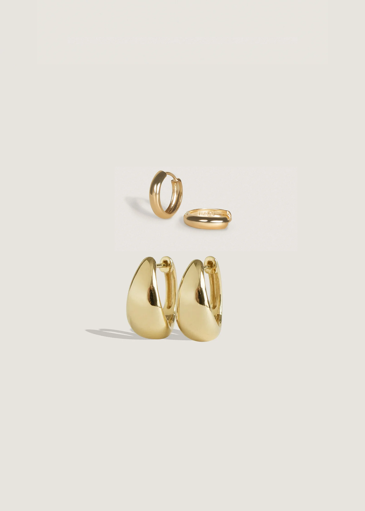 Teardrop Hoop & Classic Huggie Earring Stack